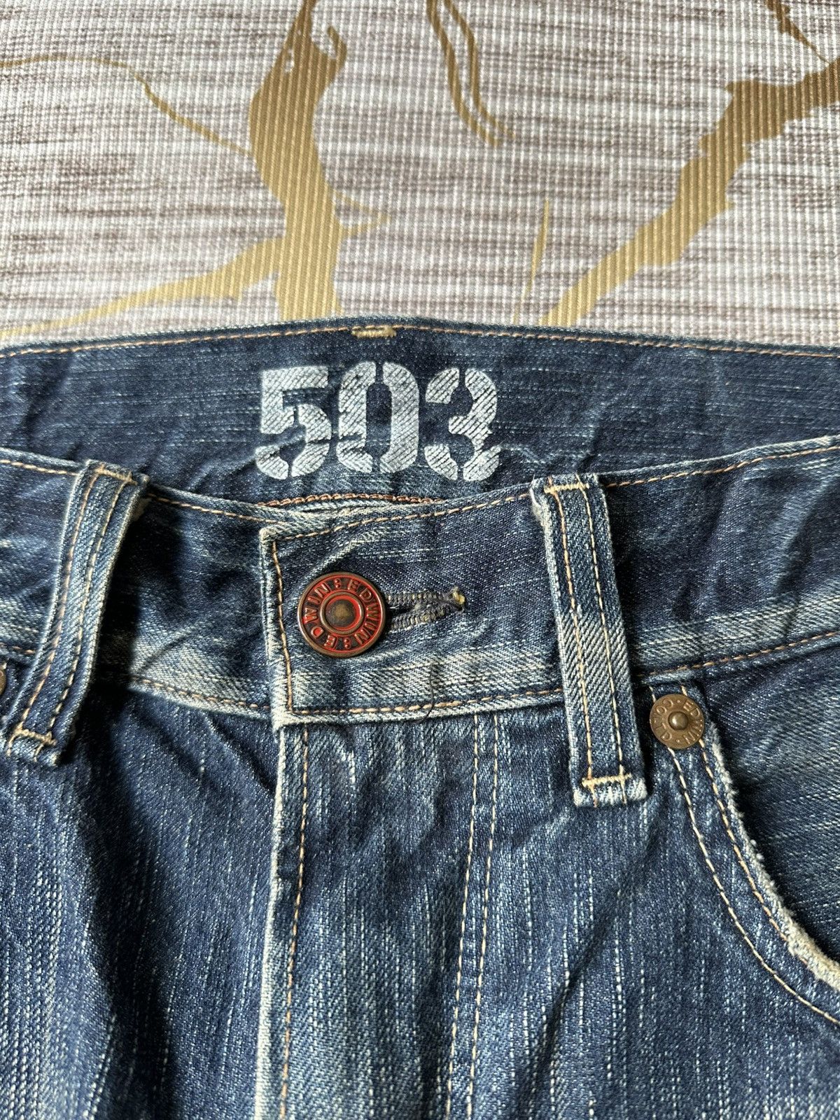 Japanese Brand FLARE Edwin 503 Claw Marks Design Denim Size US 32 / EU 48 - 12 Thumbnail