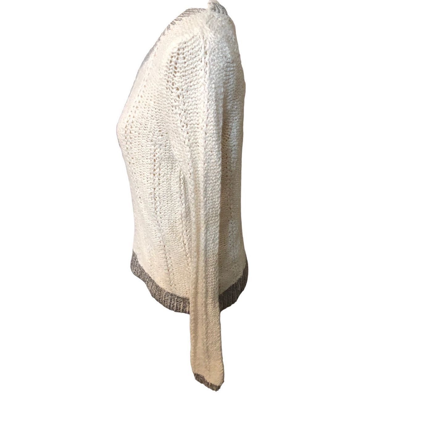 Anthropologie Moth Cream Silver Knit wool blend Sweater size S Size S / US 4 / IT 40 - 4 Thumbnail