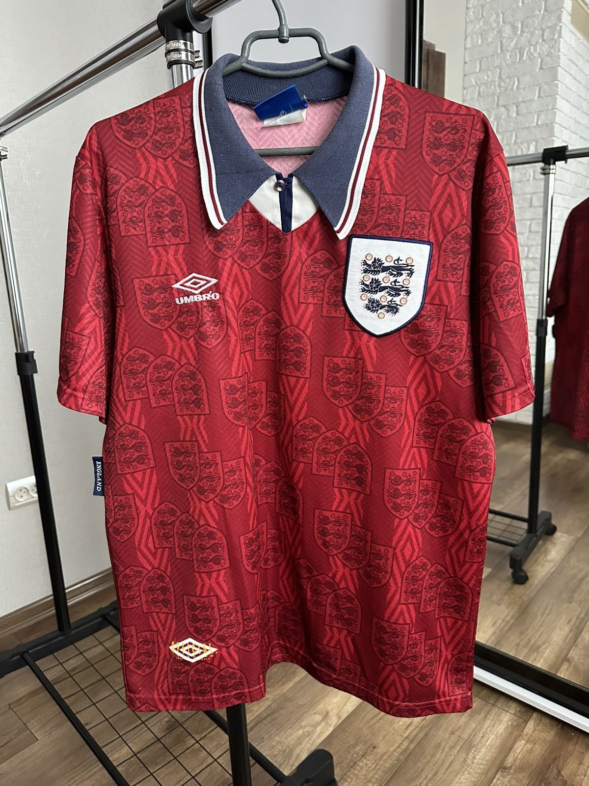 Umbro 1994/1995 Umbro England Vintage Soccer Jersey T-Shirt Size US L / EU 52-54 / 3 - 1 Thumbnail