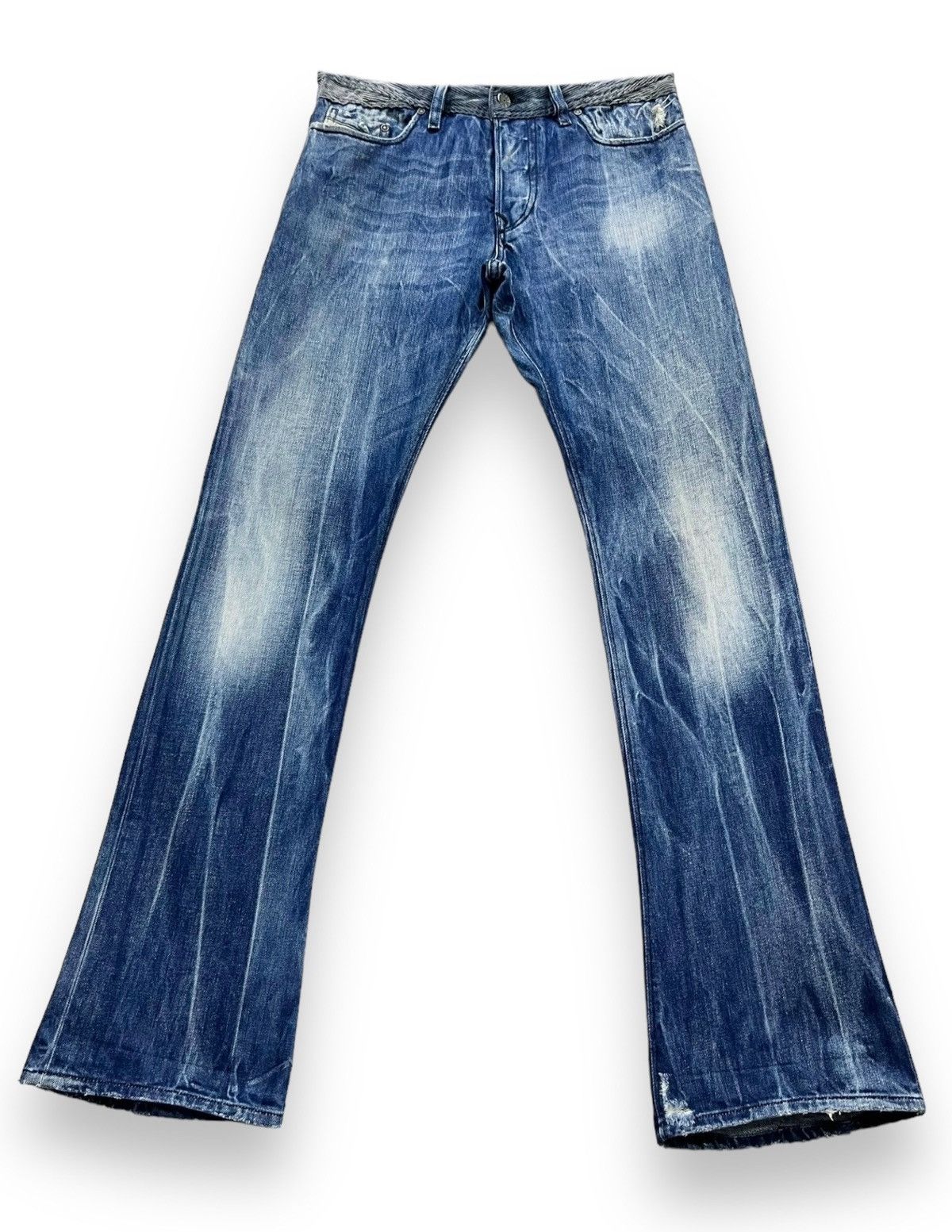 Diesel 🔥DIESEL ACID WASH Distressed Italian Denim FLARE Jeans Size US 30 / EU 46 - 2 Thumbnail