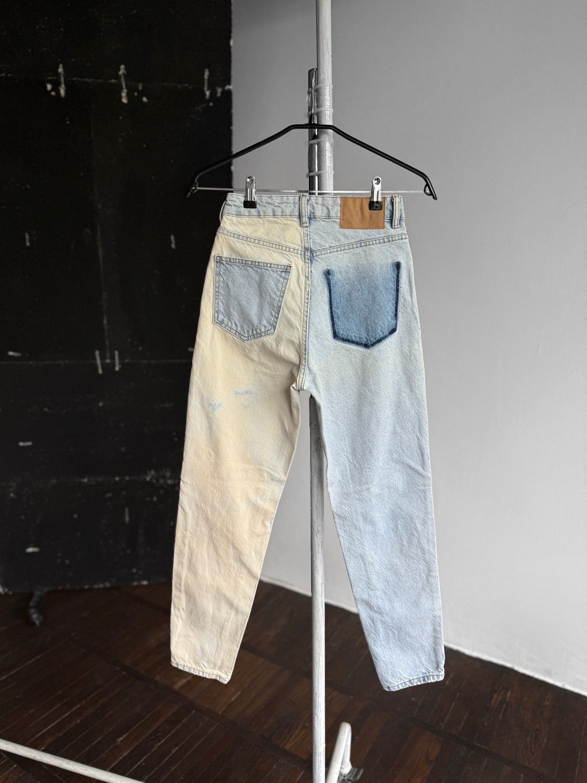 Designer × Zara Zara Womens Mom Fit Denim Jeans Blue White Zipper Closure Size 32" / US 10 / IT 46 - 3 Thumbnail