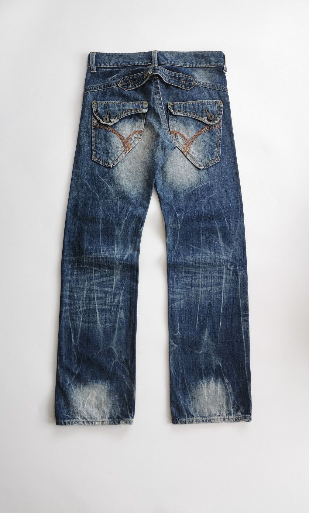 KMRii Back Number Distressed Denim Jeans Size US 32 / EU 48 - 1 Thumbnail