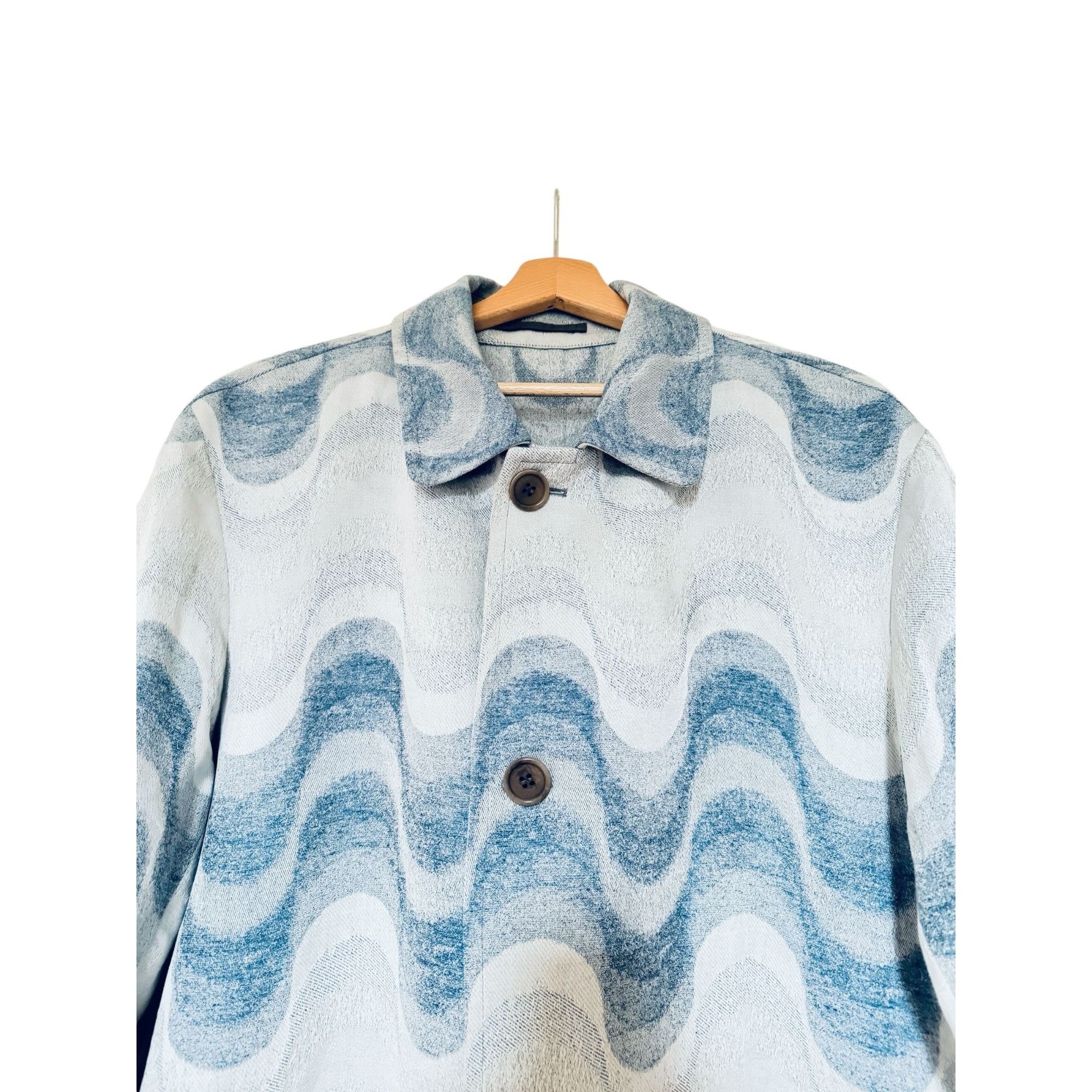 Dries Van Noten Spring/Summer 2019 – “Wave Blue” Coat Size US L / EU 52-54 / 3 - 2 Thumbnail