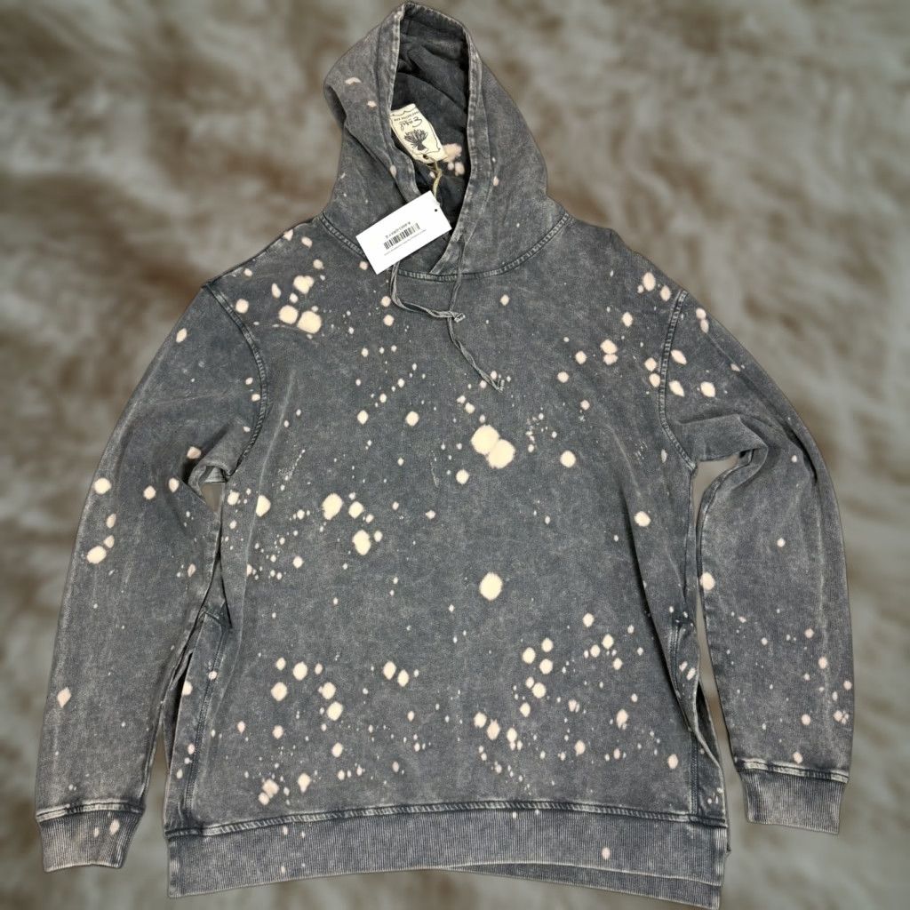Vintage Easel Gray Bleach Spots Sweatshirt Pullover Hooded Cotton Womens S Oversized NWT Size S / US 4 / IT 40 - 1 Thumbnail