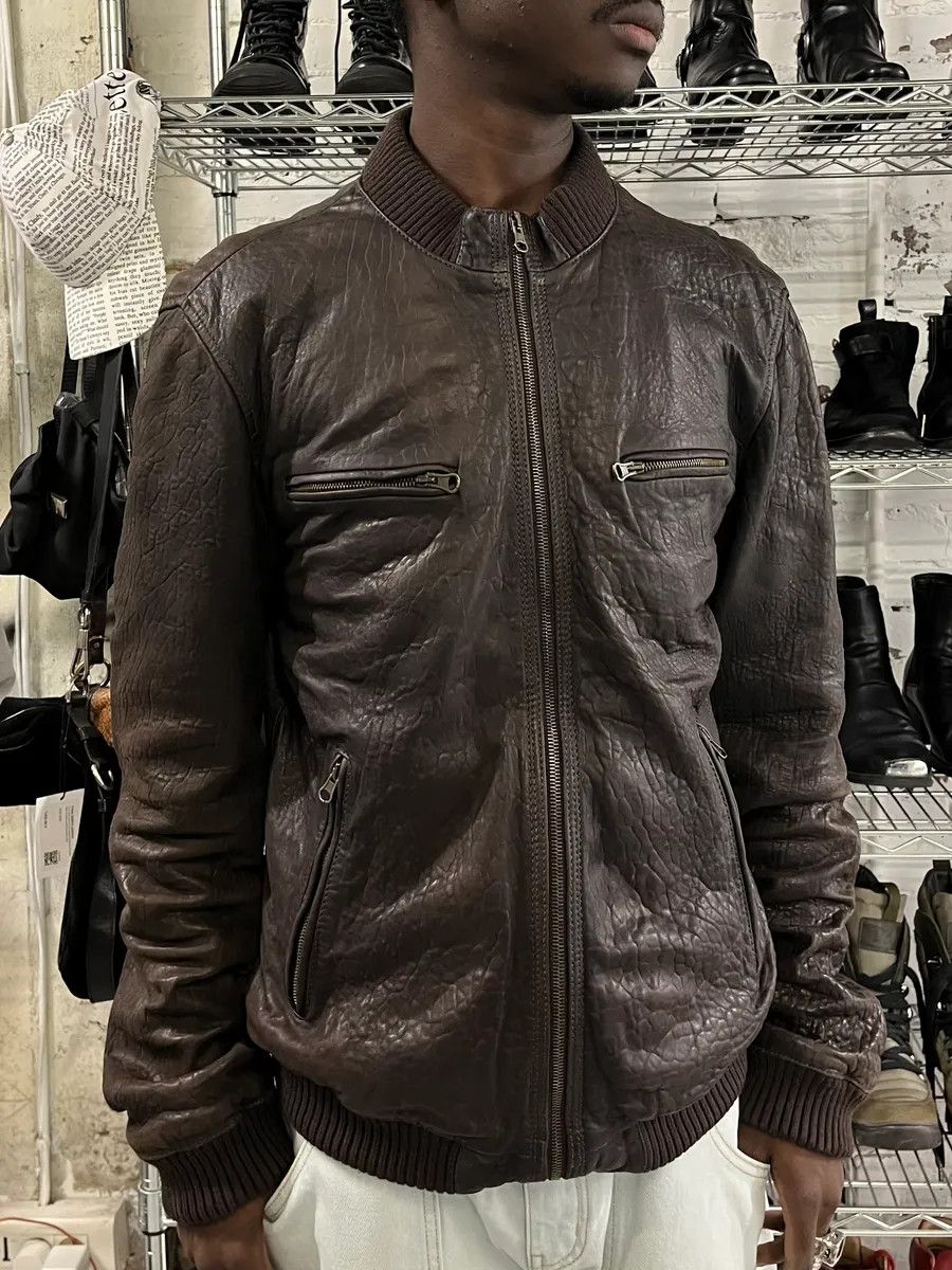 Dolce & Gabbana 2000s Dolce & Gabbana Scars Brown Leather Jacket Size US M / EU 48-50 / 2 - 2 Thumbnail