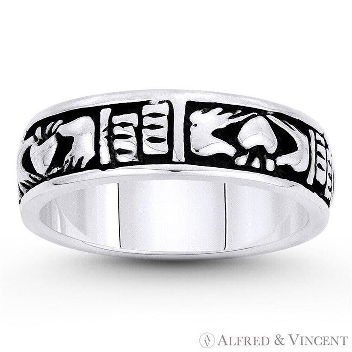 Other Irish Claddagh Love & Friendship 6mm Band Ring Size ONE SIZE - 1 Preview
