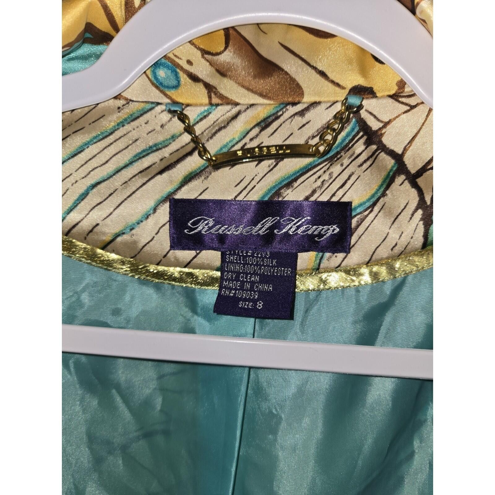 Other Russell Kemp Blazer Multi-Color Long Sleeve Open 100% Silk 8 Size M / US 6-8 / IT 42-44 - 3 Thumbnail