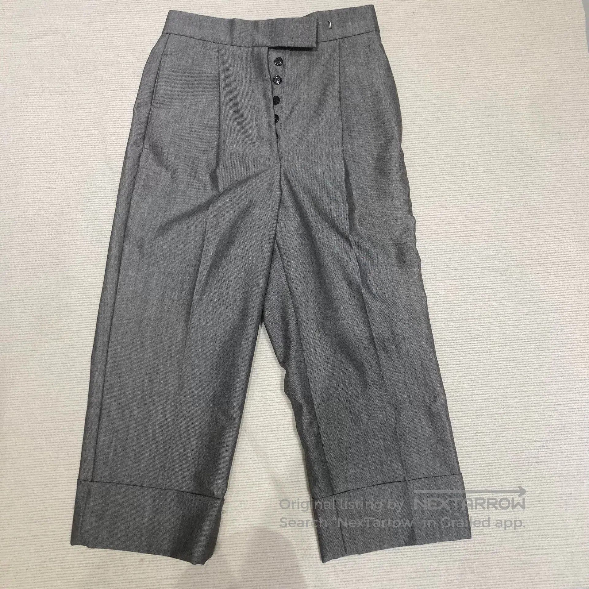 Thom Browne gray straight leg trousers by Thom Browne. Size US 38 / EU 54 - 1 Thumbnail
