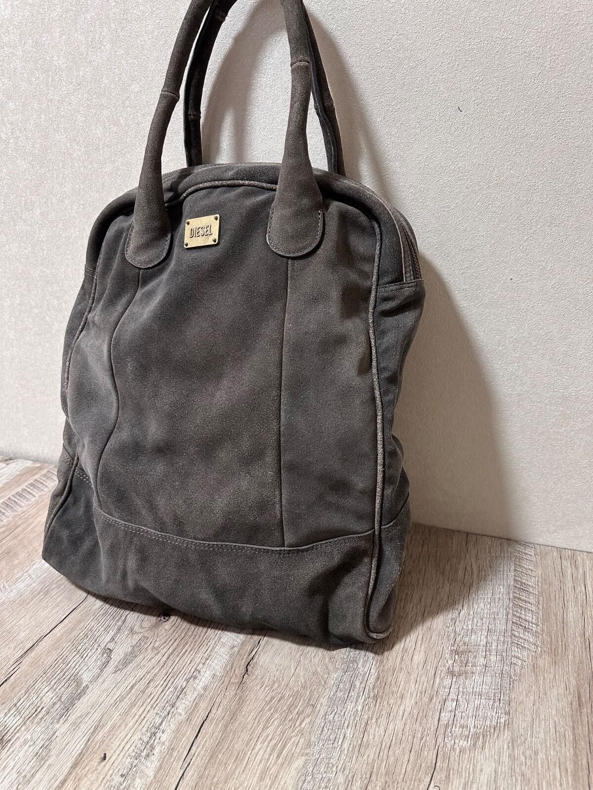Diesel Diesel Grey Suede Leather Handbag Medium/Large Size ONE SIZE - 4 Thumbnail
