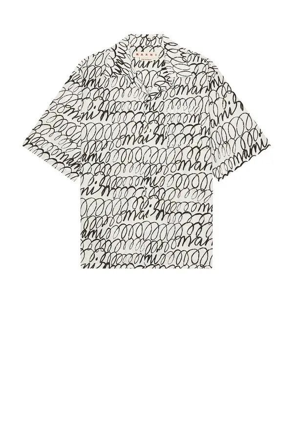 Marni o1w1db11125 Short Sleeve Shirt in White Size US S / EU 44-46 / 1 - 1 Thumbnail