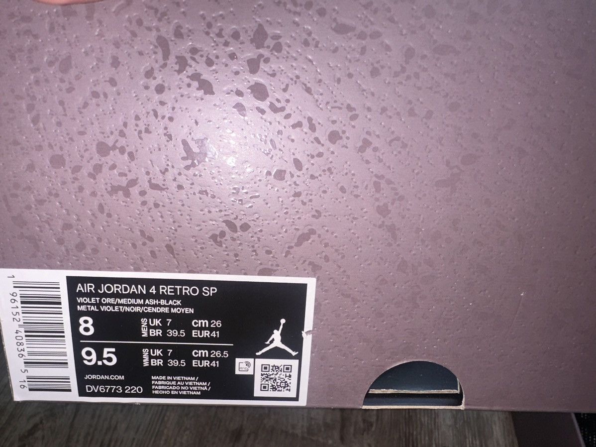 A Ma Maniere × Jordan Brand × Nike A Ma Maniere x Air Jordan 4 Retro Violet Ore M US8 / W US9.5 Size US 8 / EU 41 - 10 Thumbnail