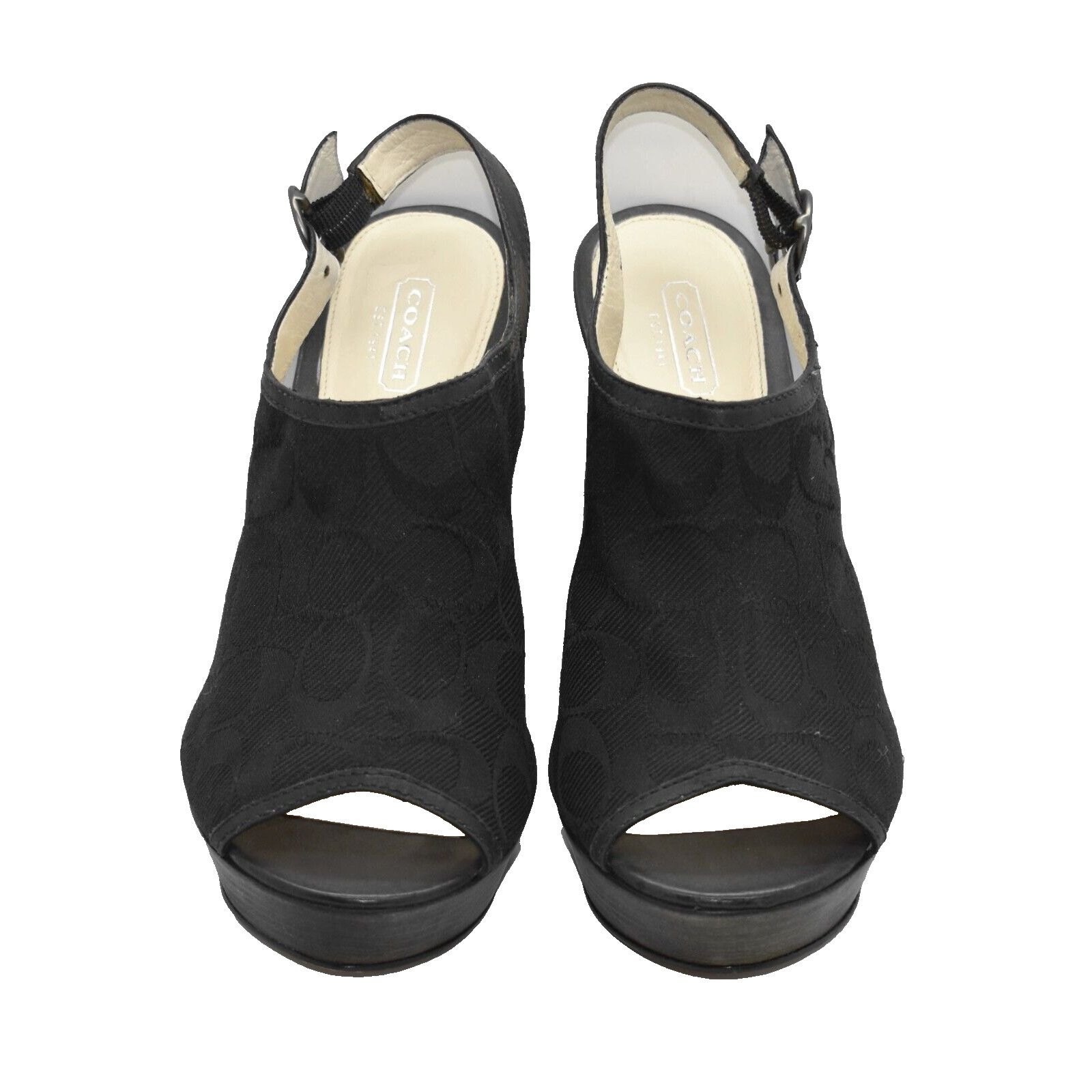 Coach COACH Janet Black Signature Jacquard Hi Heel Wedge Shoes 8.5 Size US 8.5 / IT 38.5 - 4 Thumbnail