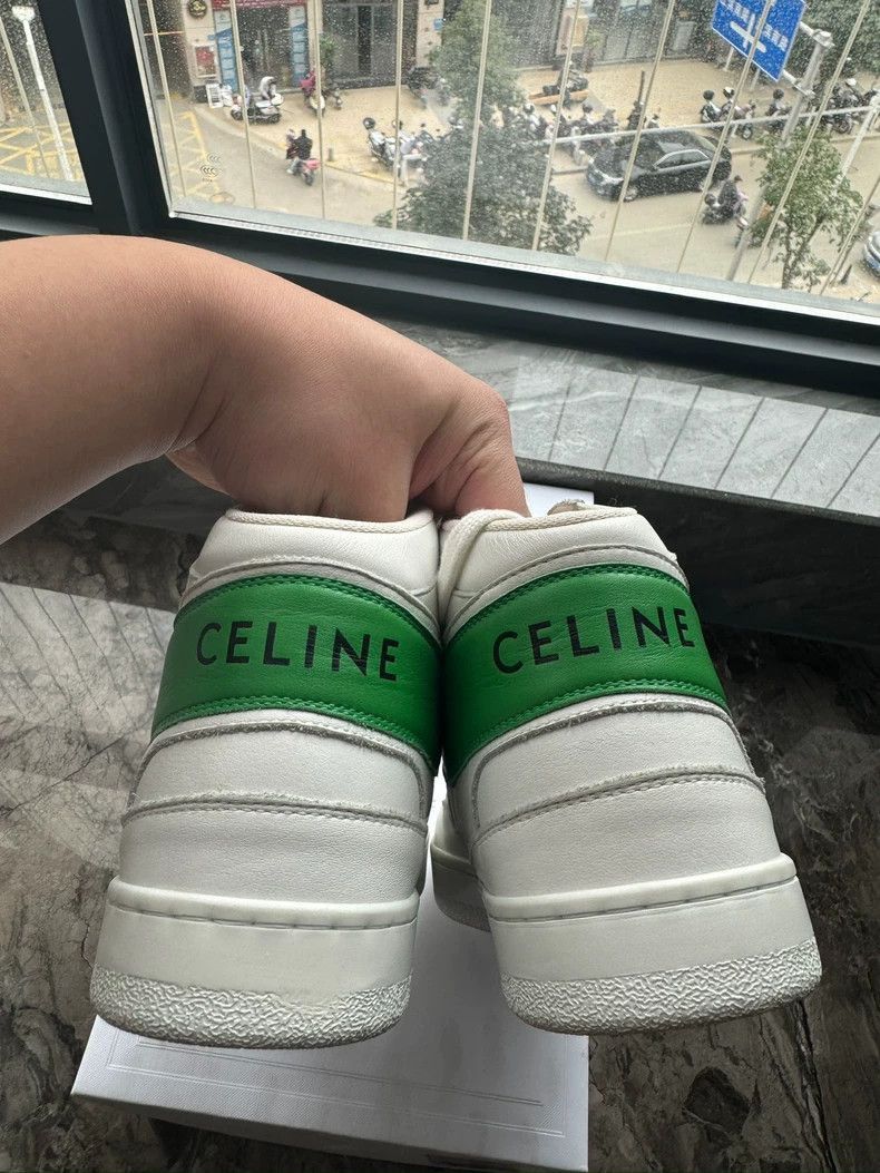 Celine Celine High Top Sneakers in White Green Size US 6 / EU 39 - 4 Thumbnail