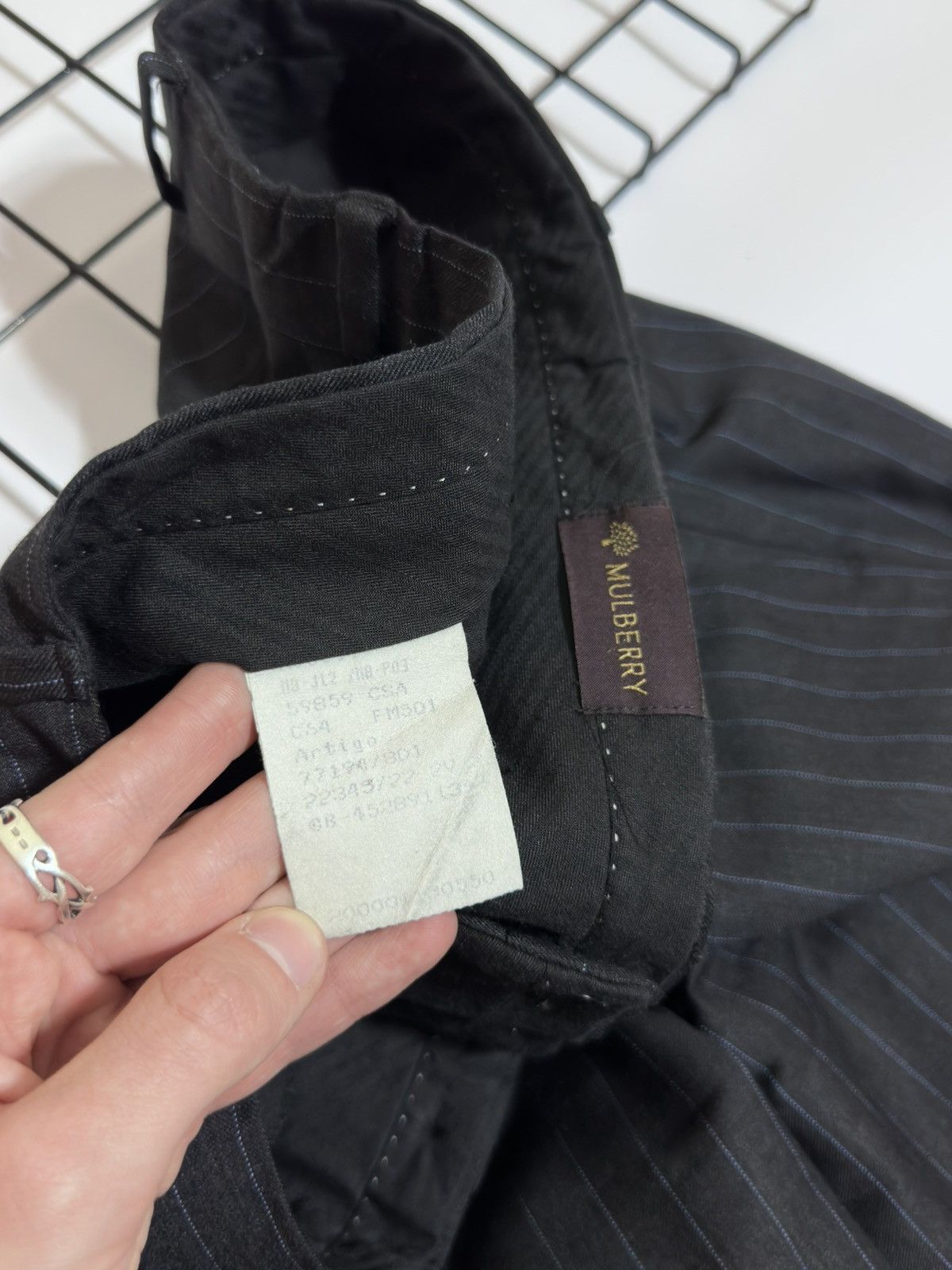 Mulberry Mulberry London Pinstripe Wool & Cashmere Suit Charcoal Size 44R - 14 Thumbnail