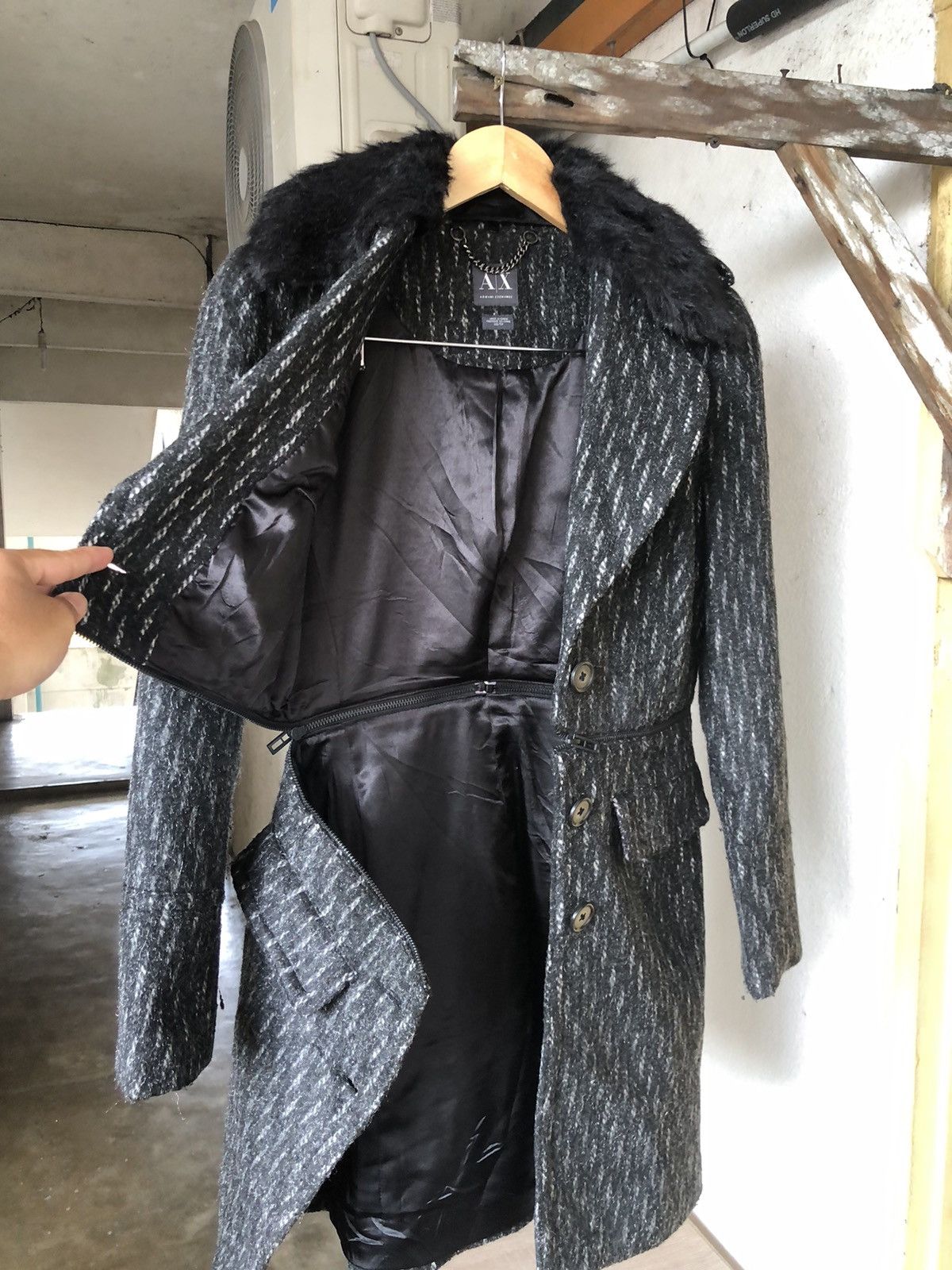 Armani Exchange Armani Exchange Collection Glen Plaid Wool Winter Coat Size XS / US 0-2 / IT 36-38 - 15 Thumbnail