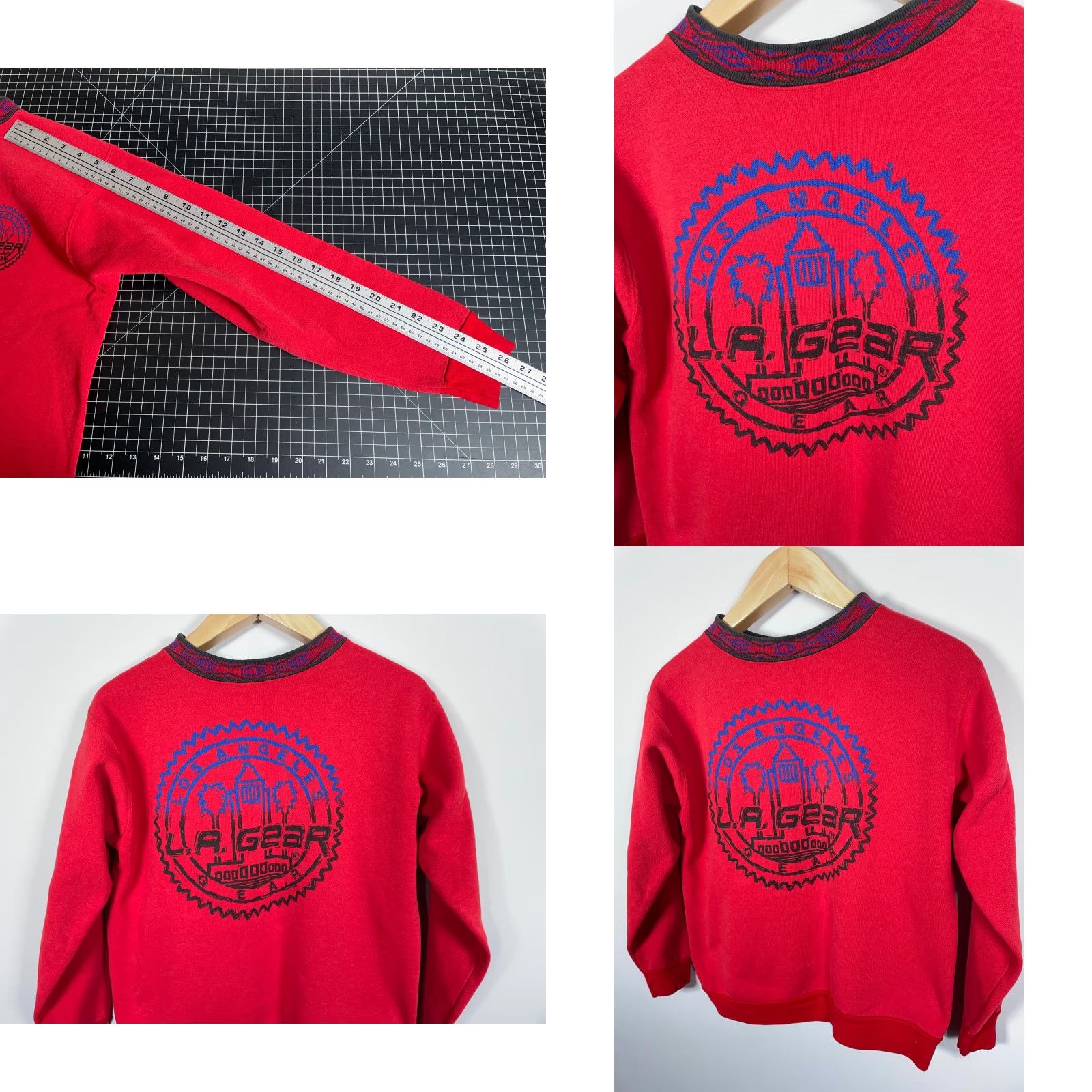 La Gear VINTAGE LA Gear Sweatshirt Mens Adult Medium Red 90s Aztec Graphic Print Crew Neck Pullover Cotton Polyester Fleece VTG Size US M / EU 48-50 / 2 - 8 Thumbnail
