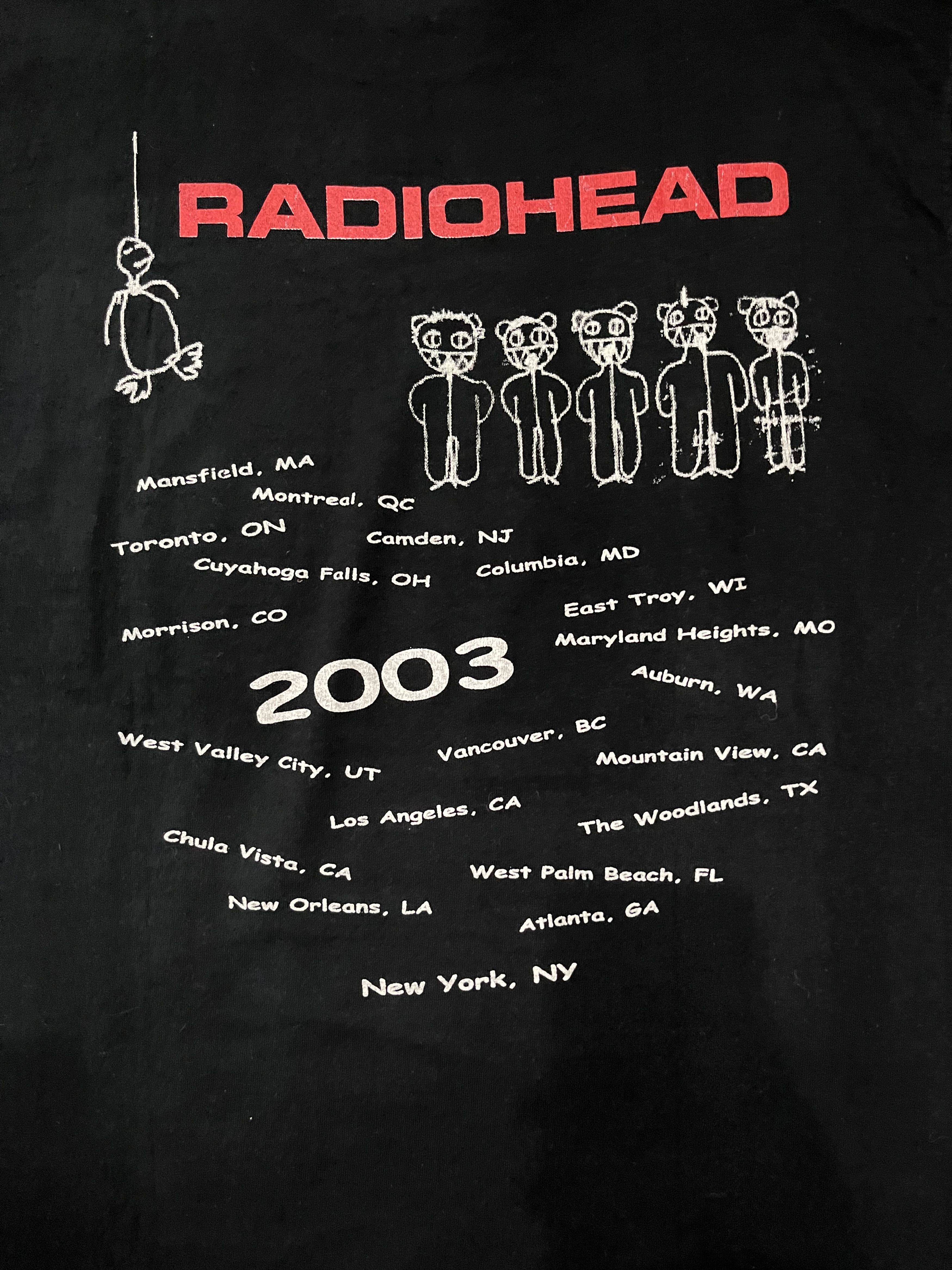 Band Tees Vintage Radio Head 2003 Tour Size US L / EU 52-54 / 3 - 4 Thumbnail