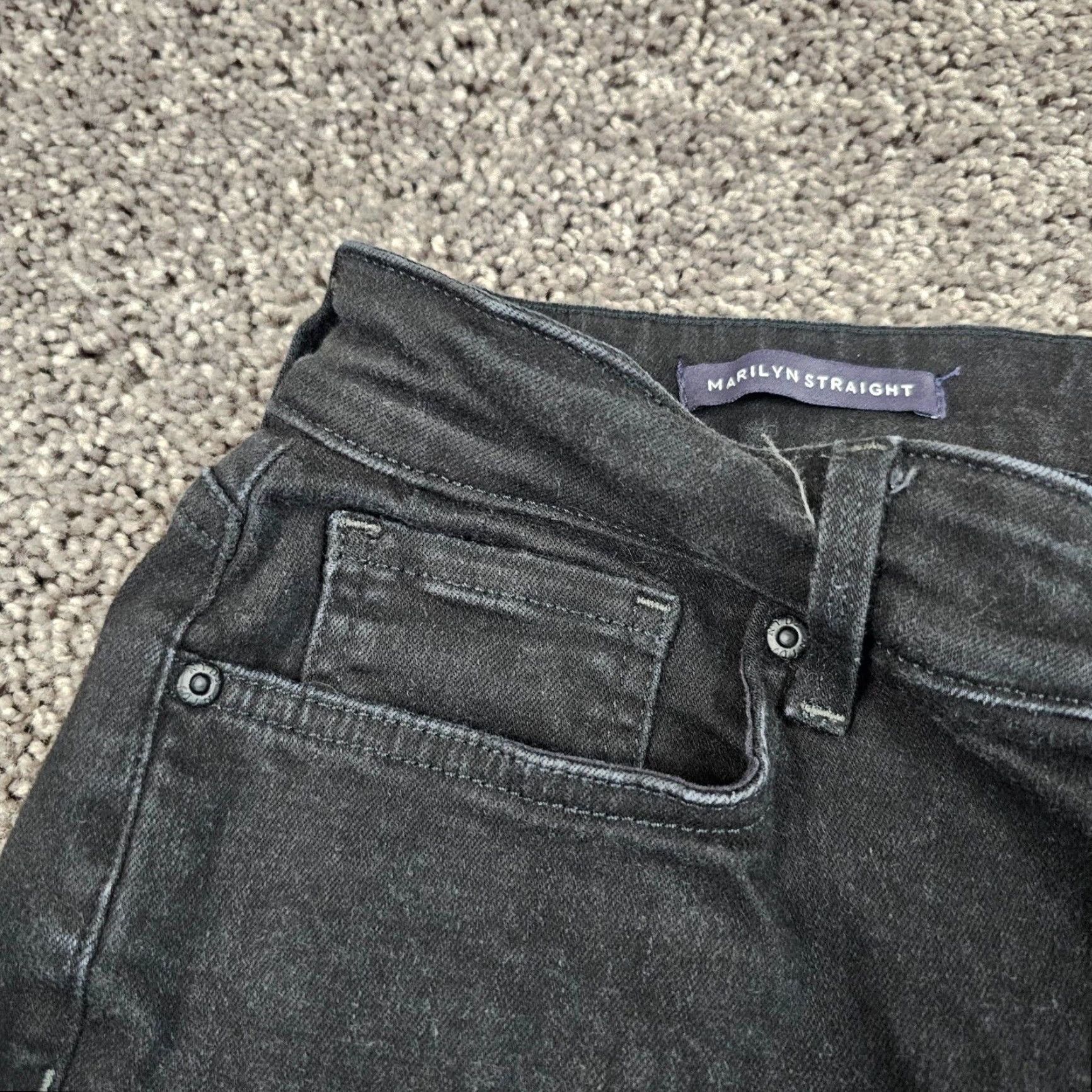 NYDJ VINTAGE NYDJ Jeans Women 10P Straight Mid Rise Stretch Black Denim 90s Size 32" / US 10 / IT 46 - 3 Thumbnail