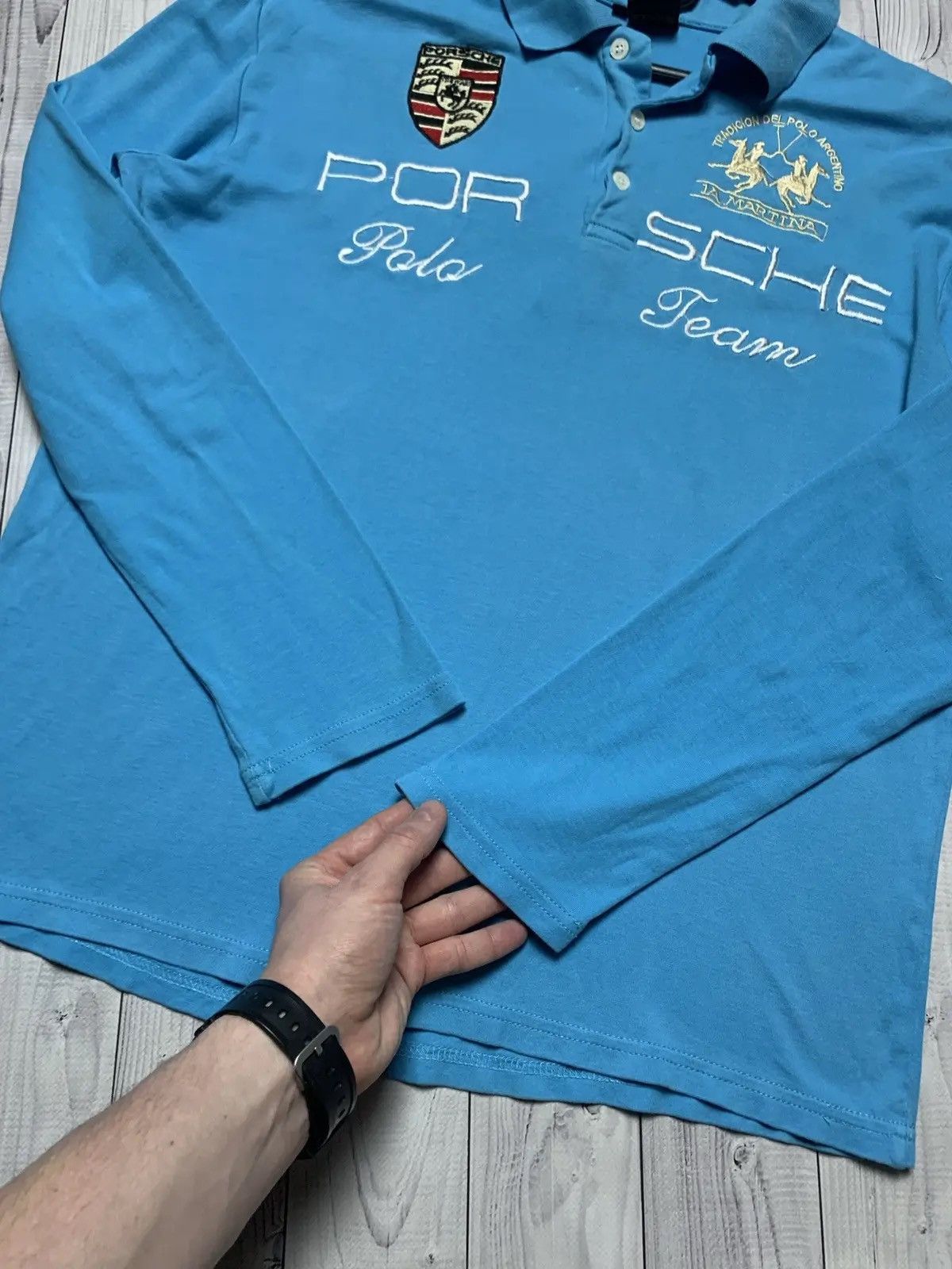 La Martina × Porsche Design Vintage Porsche Racing La Martina long sleeve rugby polo Size US L / EU 52-54 / 3 - 4 Thumbnail