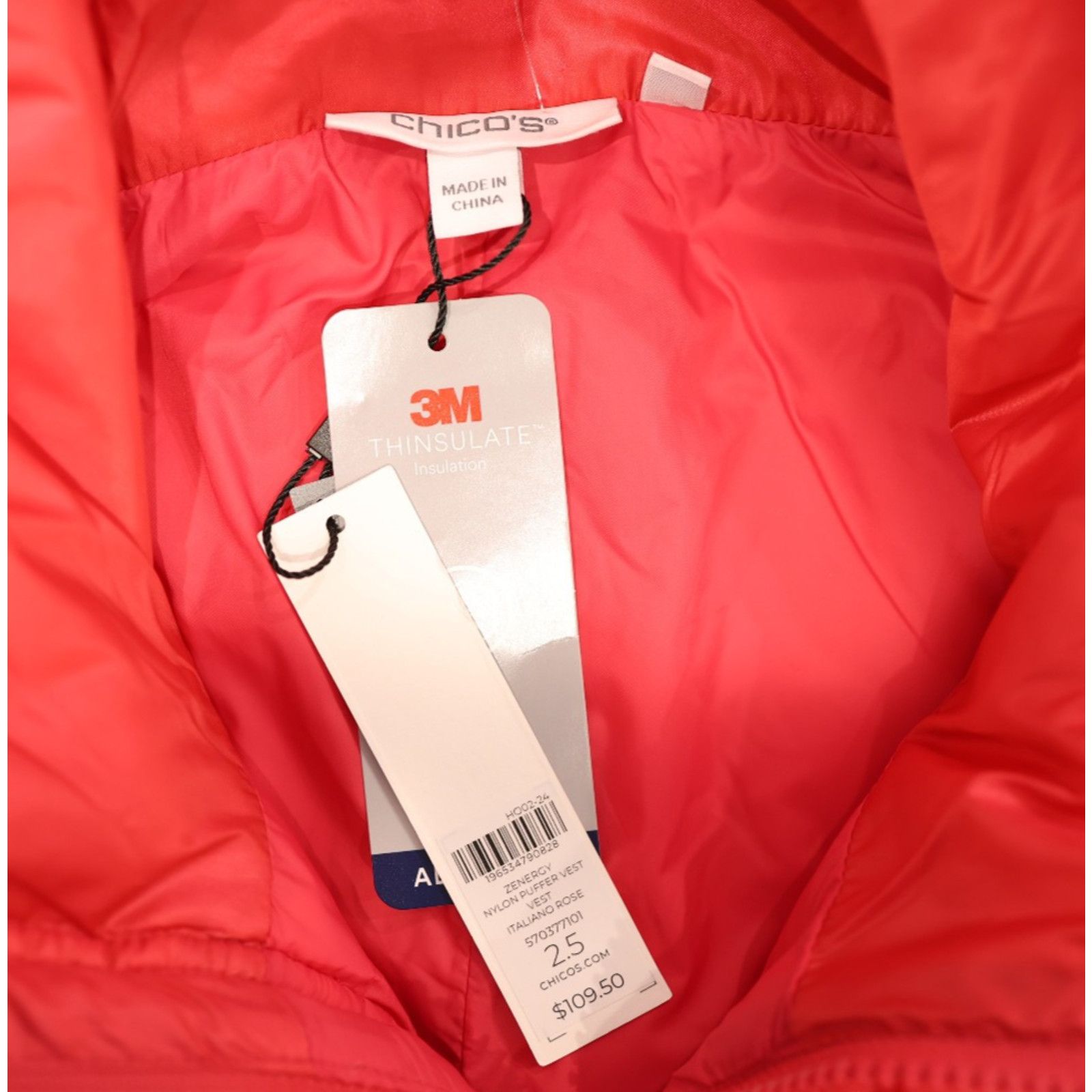 Chicos NWT CHICO'S Zenergy Pockets Zip Up Nylon Puffer Vest Size 14 Size L / US 10 / IT 46 - 6 Thumbnail