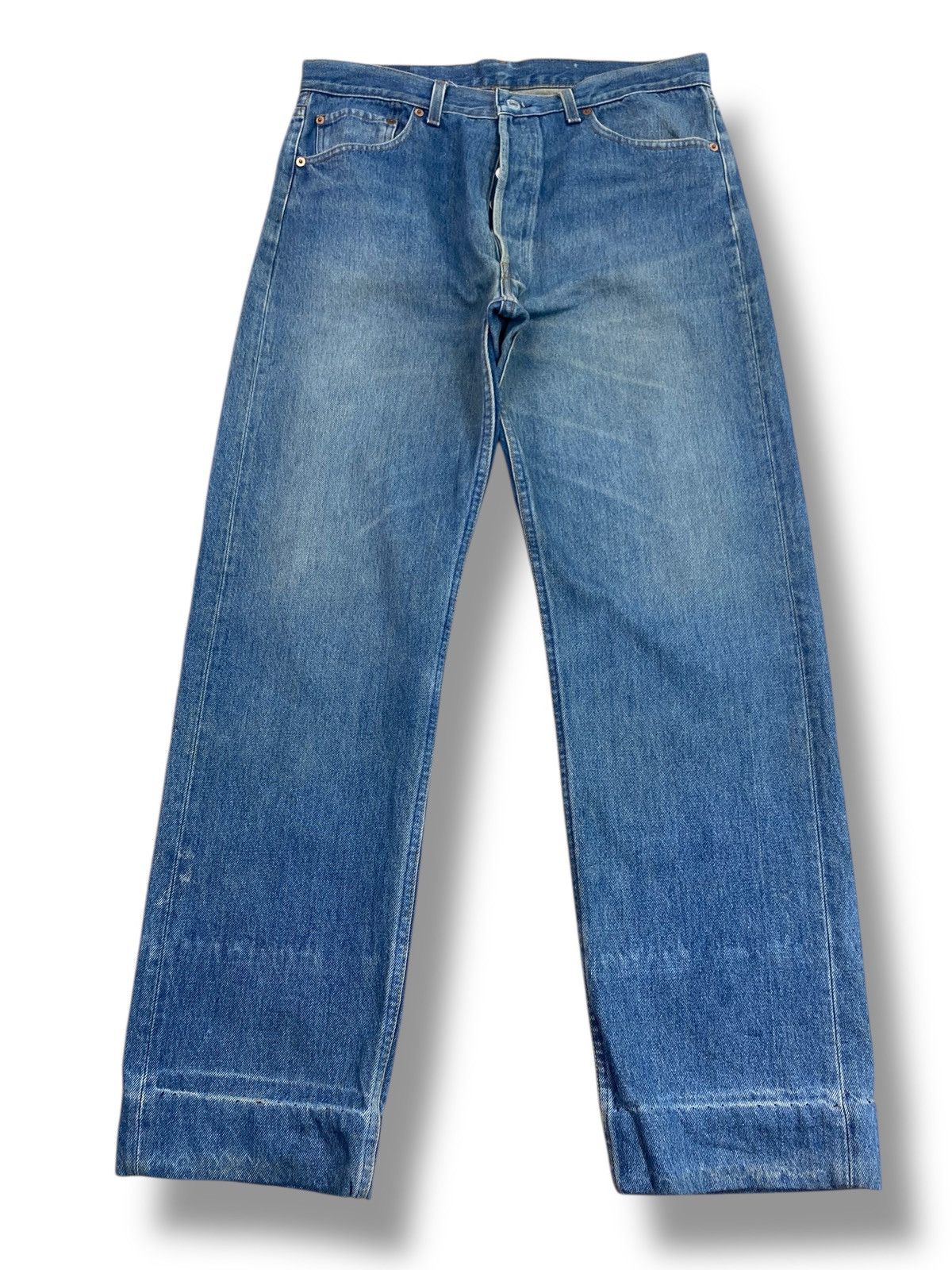 Levi's Vintage 501 Levi’s Medium Blue Wash Style Loose Jeans Size US 33 - 1 Thumbnail