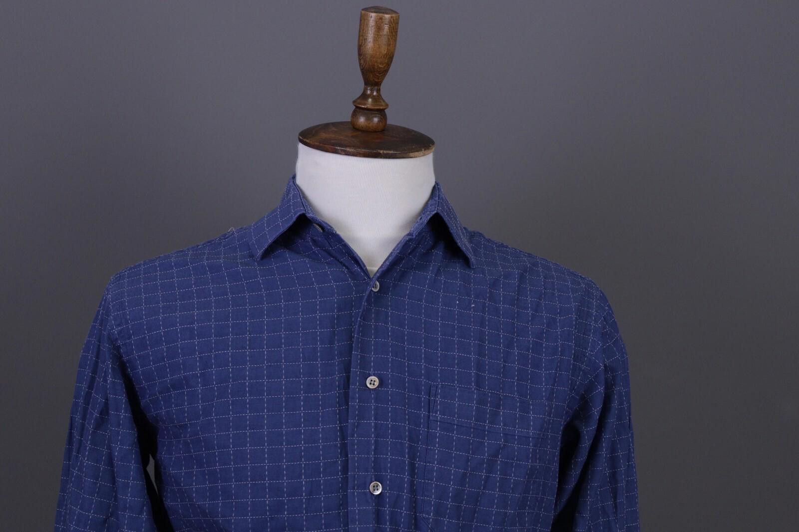Christian Dior Monsieur Christian Dior Blue Check Dress Shirt Size 39 / 15 1/2 Size US M / EU 48-50 / 2 - 2 Thumbnail