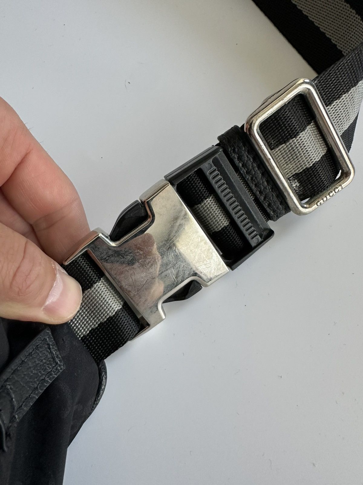 Gucci GUCCI 449182 Black GG Nylon Unisex Belt Bag Waist Size ONE SIZE - 6 Thumbnail