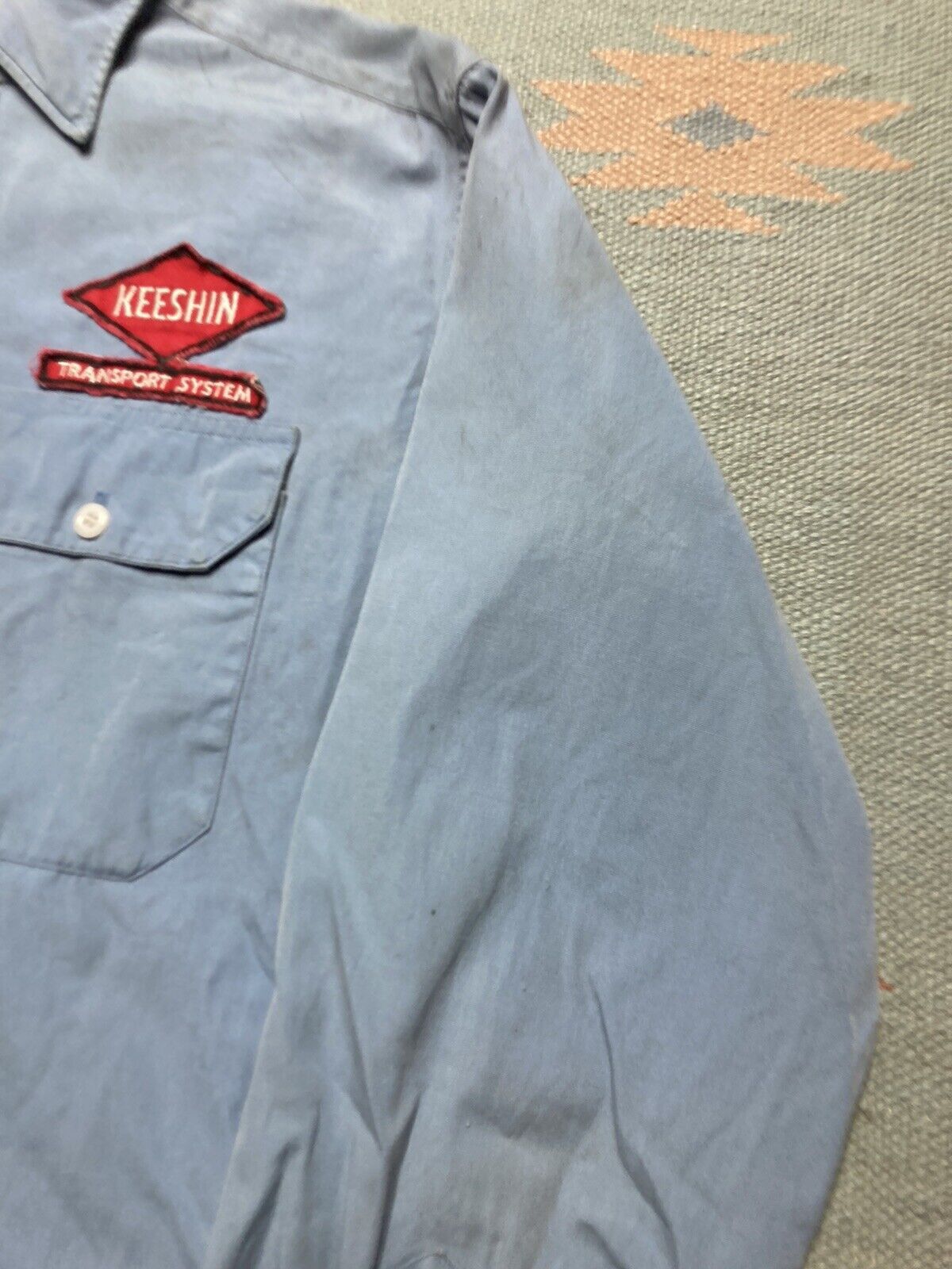 Vintage VTG 1950s work shirt Keeshin transport patch poplin large Size US L / EU 52-54 / 3 - 4 Thumbnail
