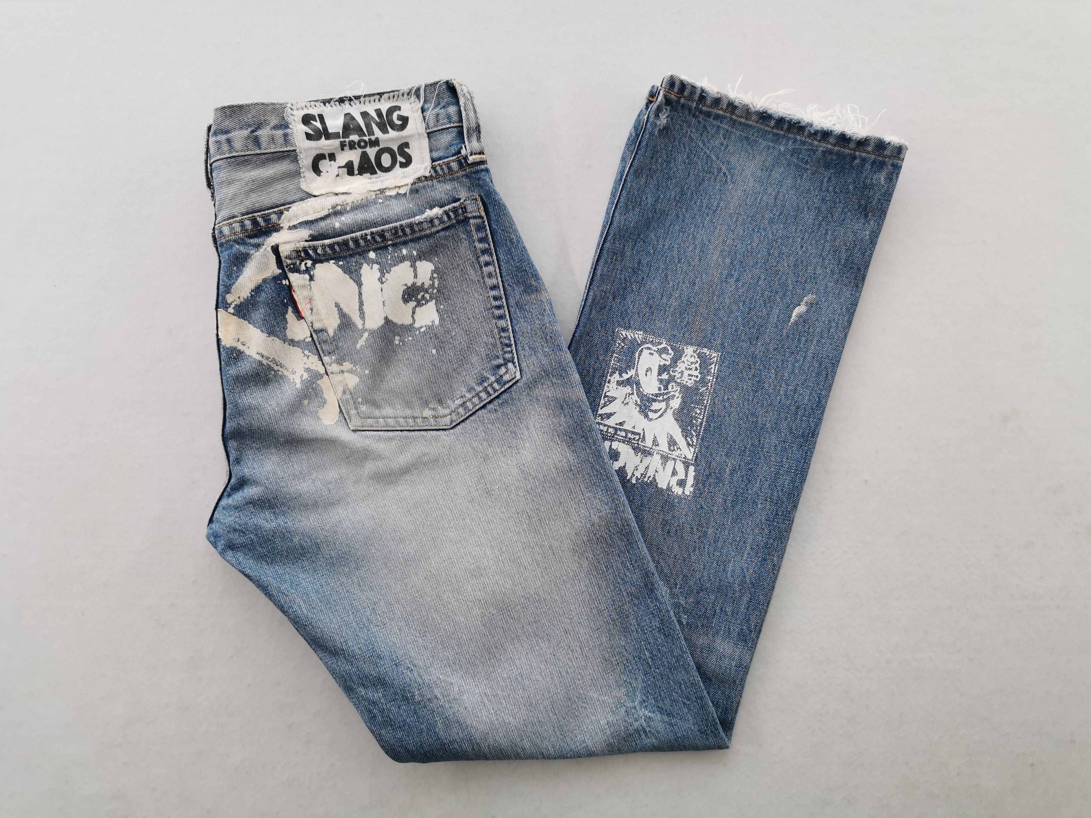 Band Tees × Vintage Distressed Vintage 90's RNA X Rancid Slang From Chaos Denim Size US 32 / EU 48 - 5 Thumbnail