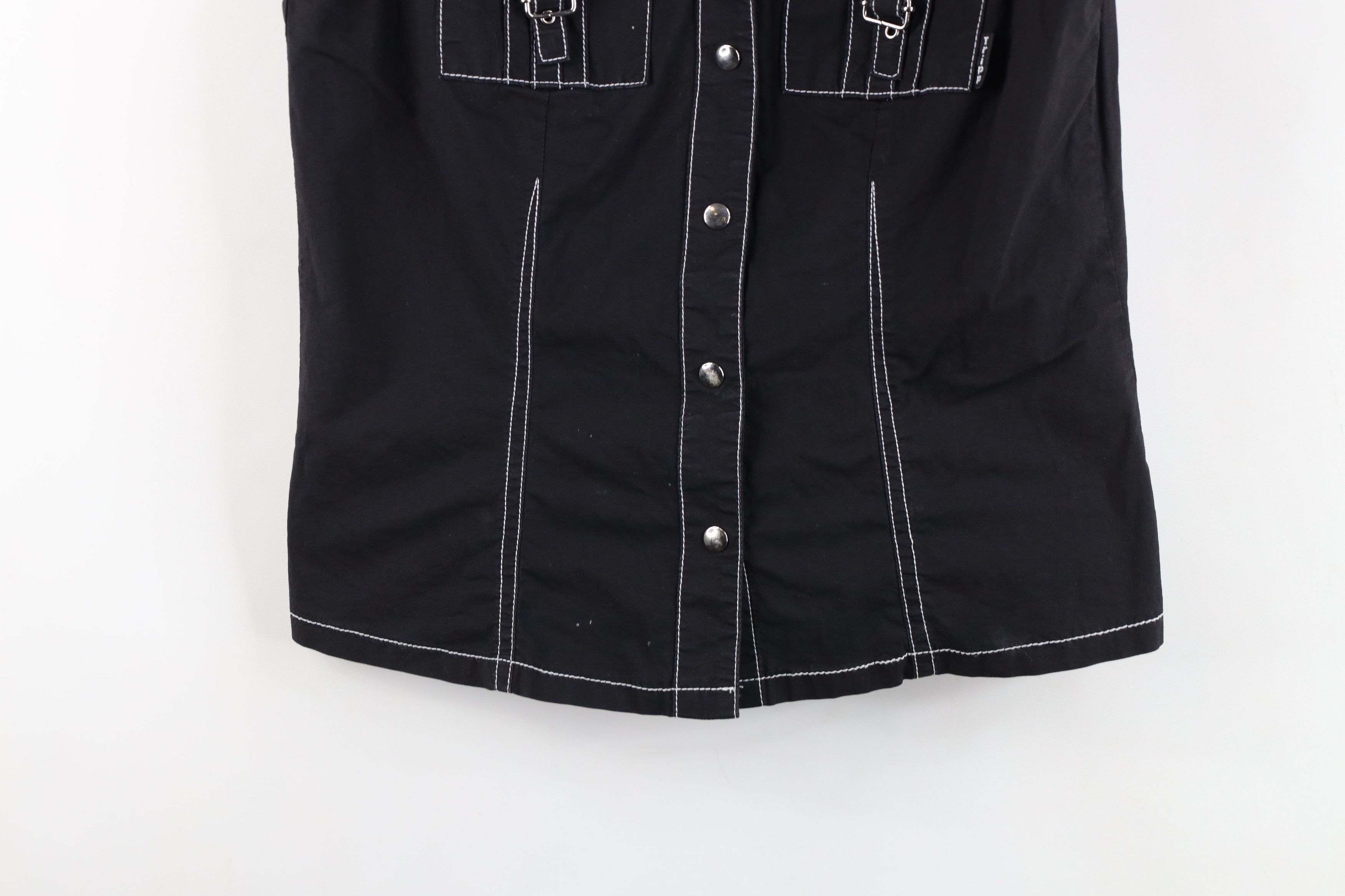Vintage Vintage 90s Y2K Tripp NYC Goth Sleeveless Snap Button Shirt Size L / US 10 / IT 46 - 3 Thumbnail