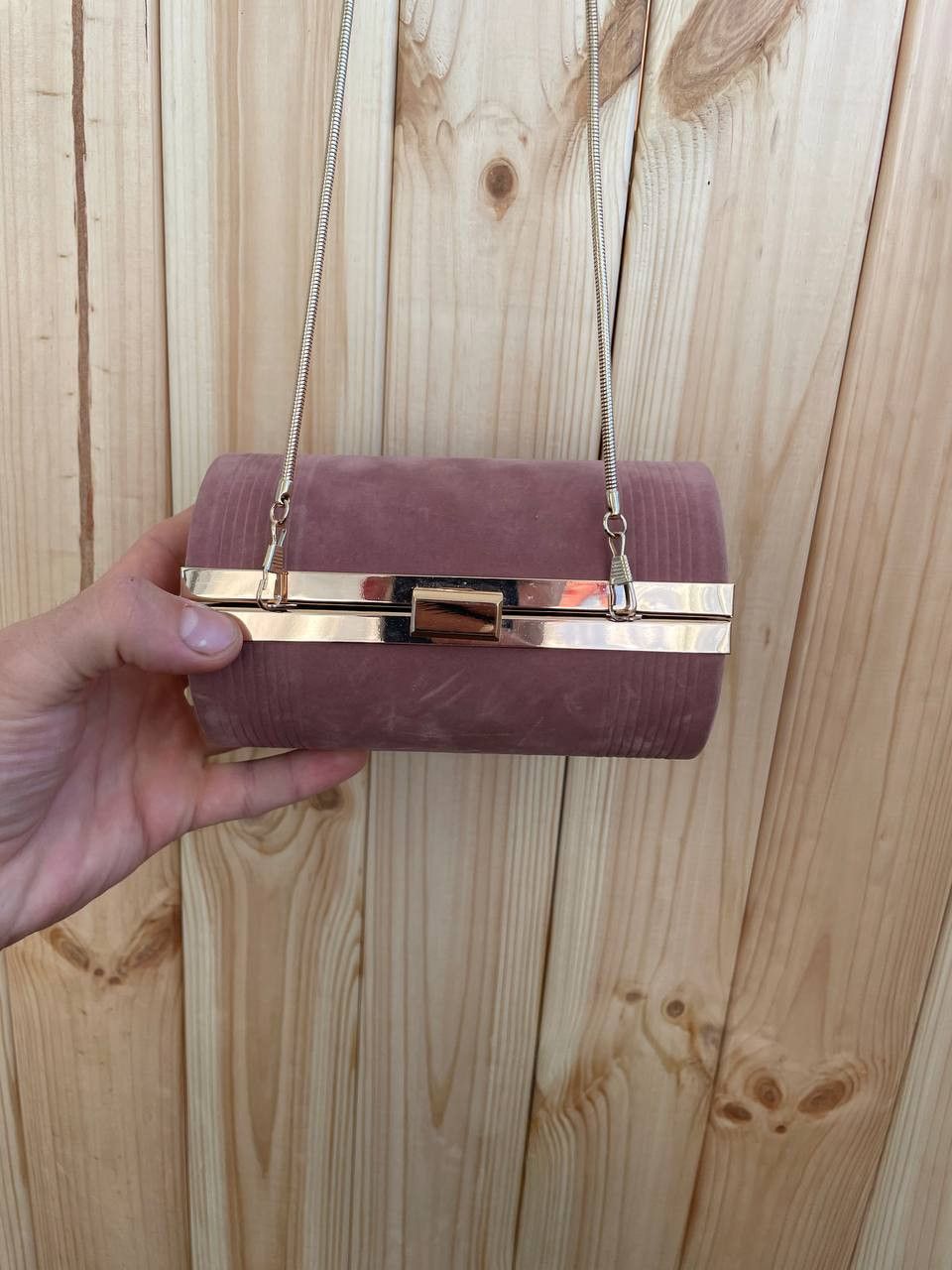 Jean Paul Gaultier Jean Paul Gaultier Velvet Clutch Bag Pink Blush Gold Chain Size ONE SIZE - 3 Thumbnail