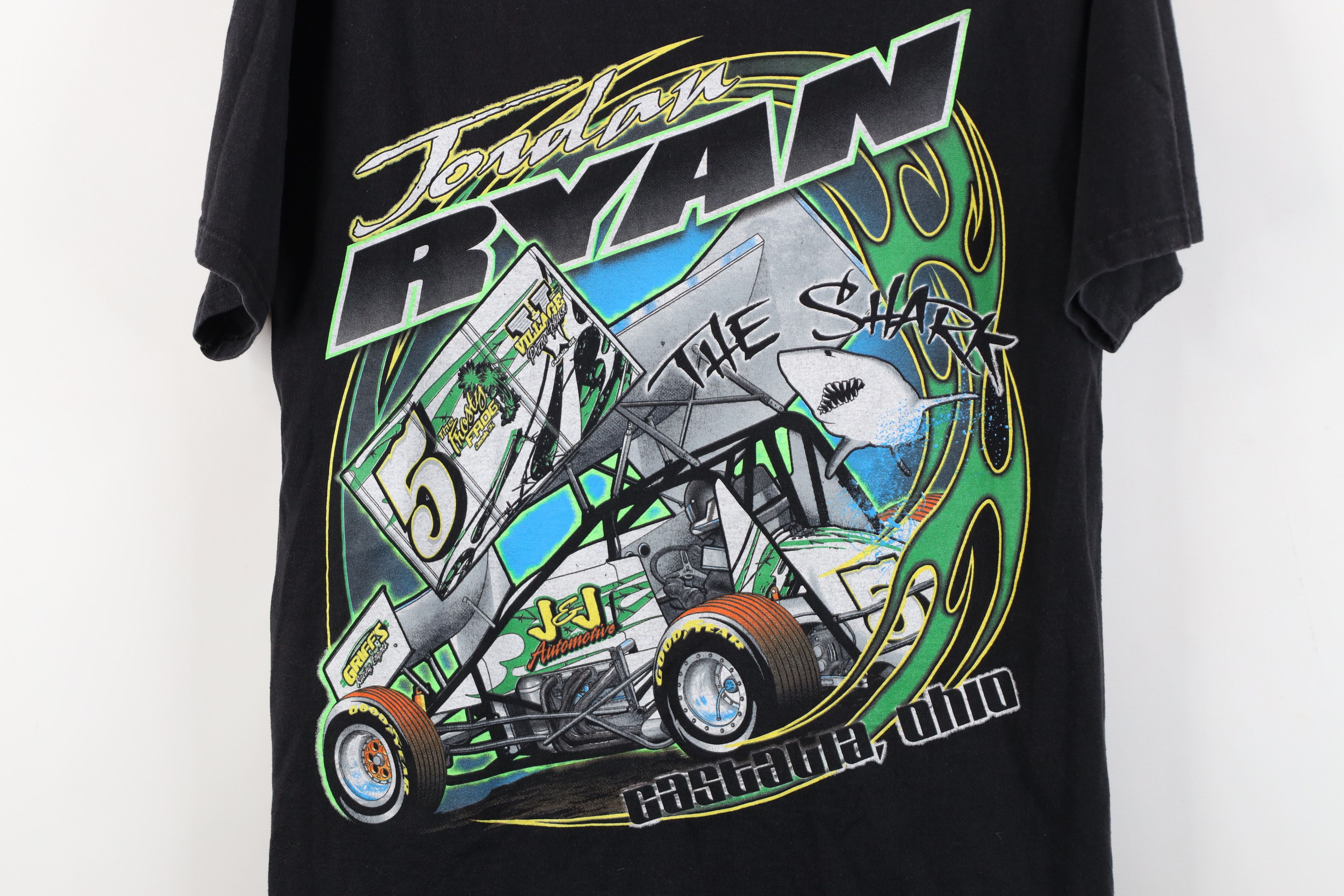 Vintage Vintage Y2K The Shark Jordan Ryan Racing T-Shirt Black Size US M / EU 48-50 / 2 - 4 Thumbnail