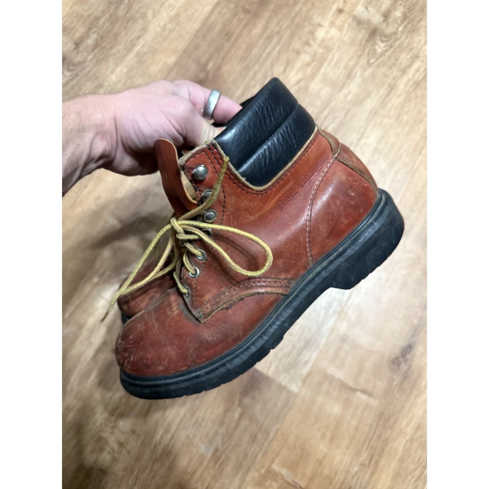 Vintage VINTAGE Red Wing Boots Western Leather Work Size 5.5D Womens Red Shoe Boots Woman Western USA Distressed Size US 6 / IT 36 - 6 Thumbnail