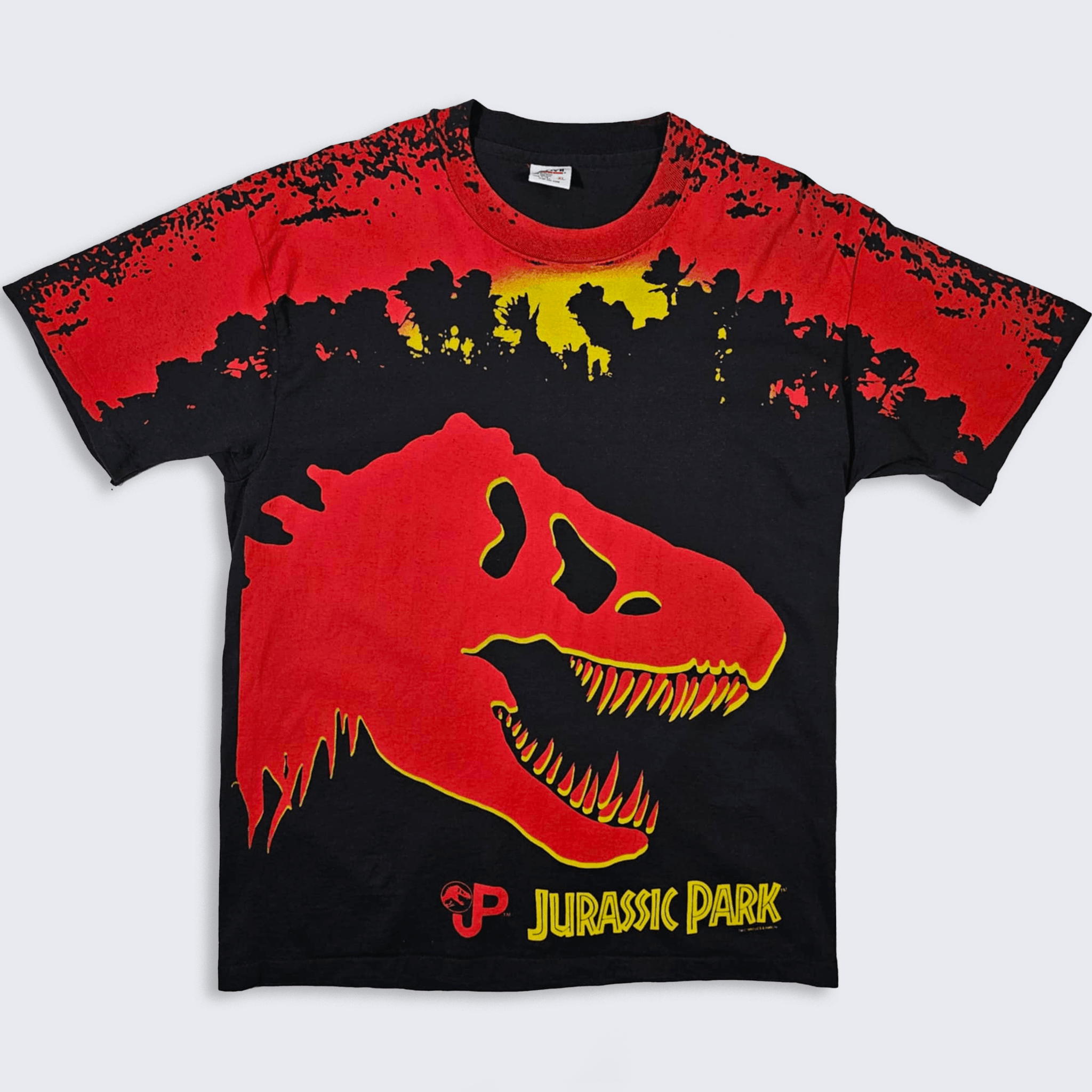 Vintage Jurassic Park Vintage 90s AOP All Over Print Movie T-Shirt Size US XL / EU 56 / 4 - 1 Thumbnail