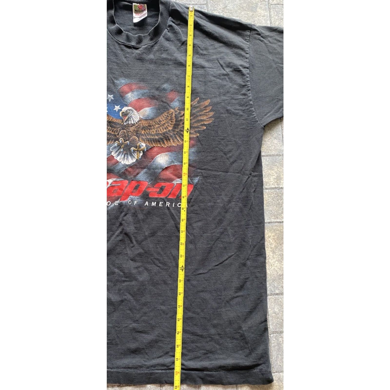 Fruit Of The Loom VINTAGE Fruit of the Loom T-Shirt USA 2XL Black Short Sleeve Mens Snap On Tools Symbol Of America VTG Size US XXL / EU 58 / 5 - 5 Thumbnail