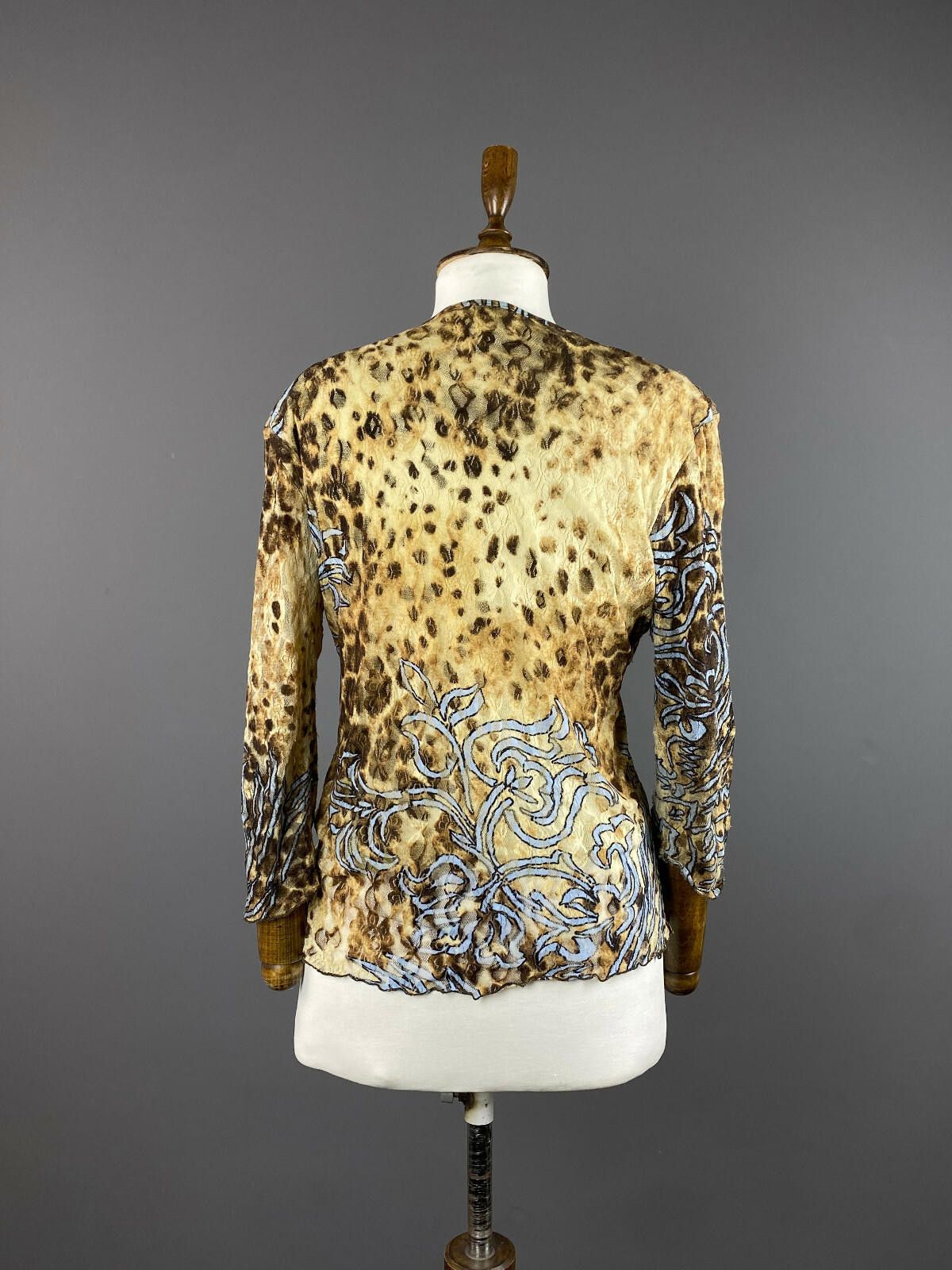 Designer Elisa Cavaletti Leopard Floral Print Nylon Shirt Size XL / 4 Size XL / US 12-14 / IT 48-50 - 6 Thumbnail