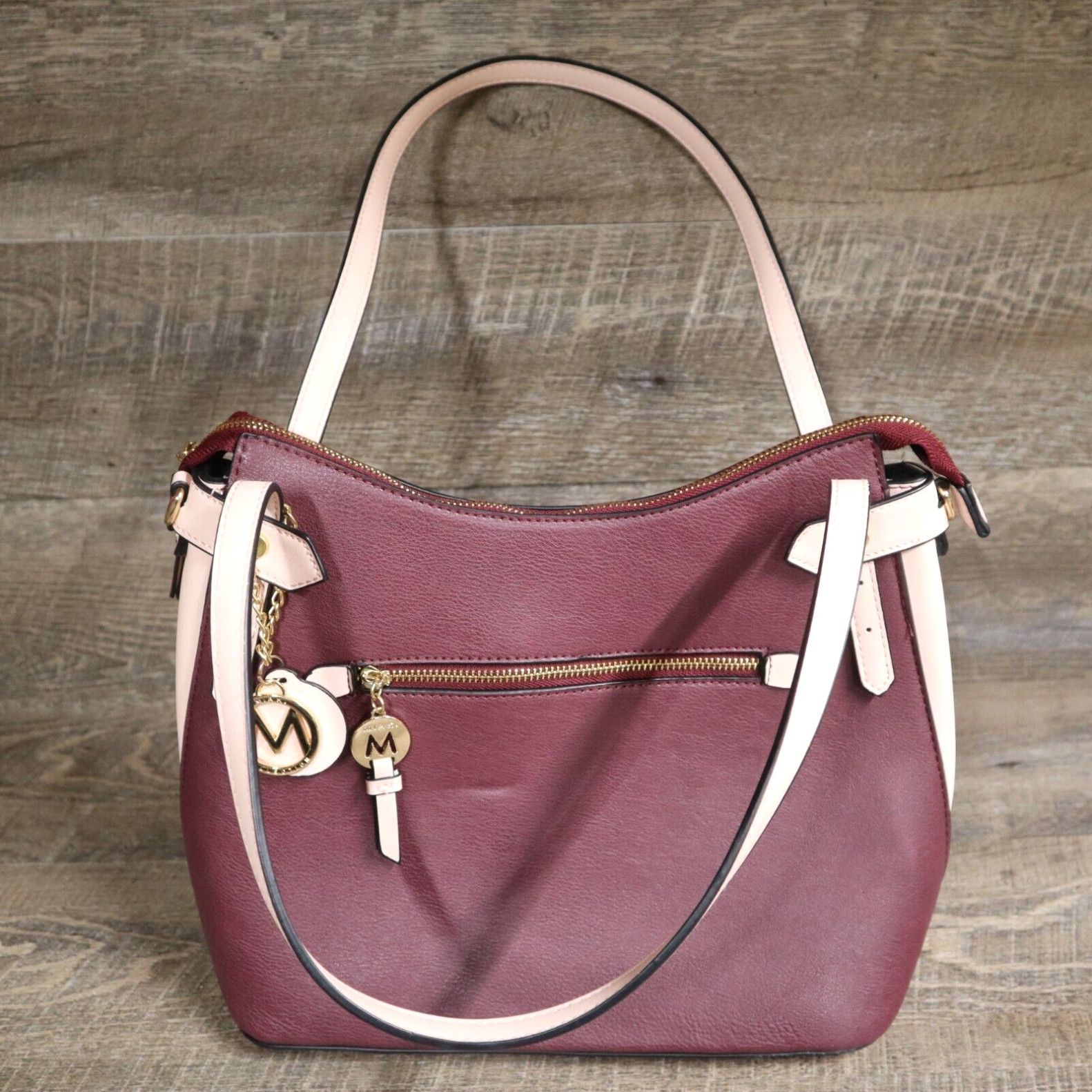 Vintage Mia K Collection Pink Burgundy Large Crossbody Purse | Grailed