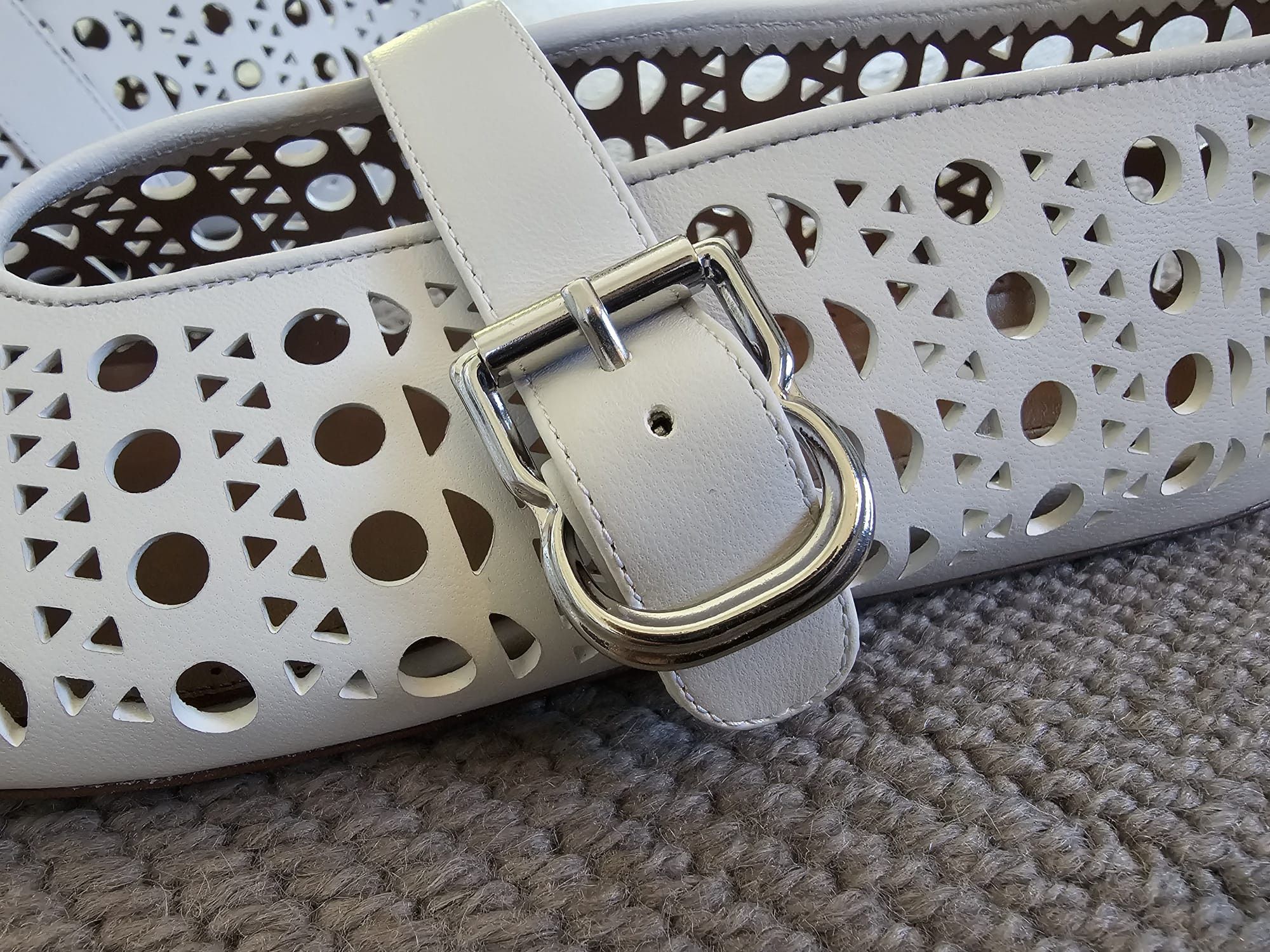 Alaia White Leather Ballet Flats, Women's (Size 9) — image 5 of 6