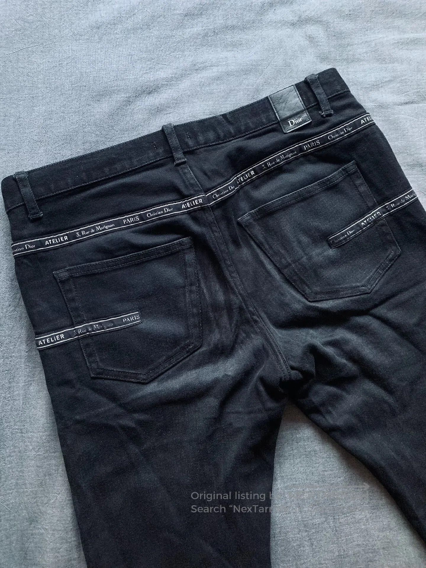 Dior Dior Logo Leather Patch Washed Jeans. Size US 31 - 1 Thumbnail