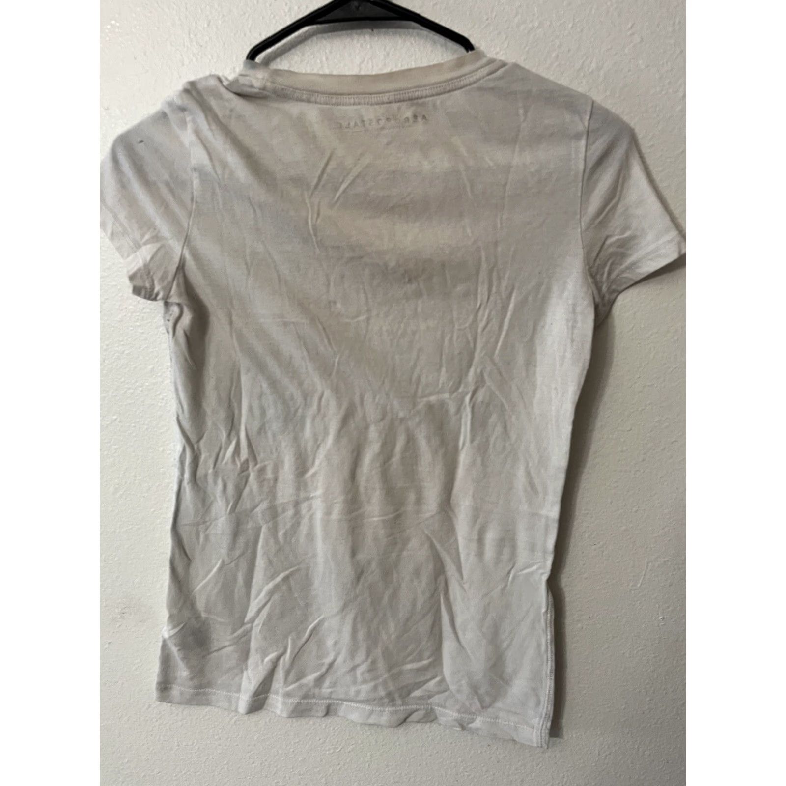 Aeropostale AEROPOSTALE Love Graphic Tee Shirt Women Ivory Small Short Sleeve Crew Neck Casual Size S / US 4 / IT 40 - 2 Thumbnail