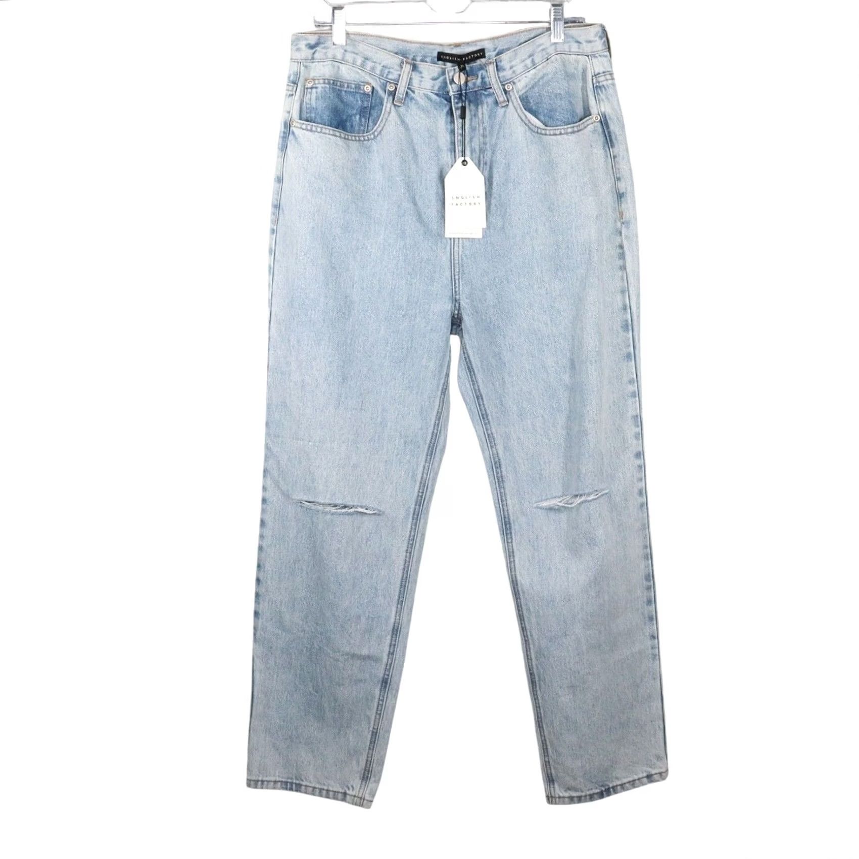 English Factory English Factory Denim Women Size 31 Distressed Mom Jeans High Rise Size 24" / US 00 / IT 34 - 2 Thumbnail