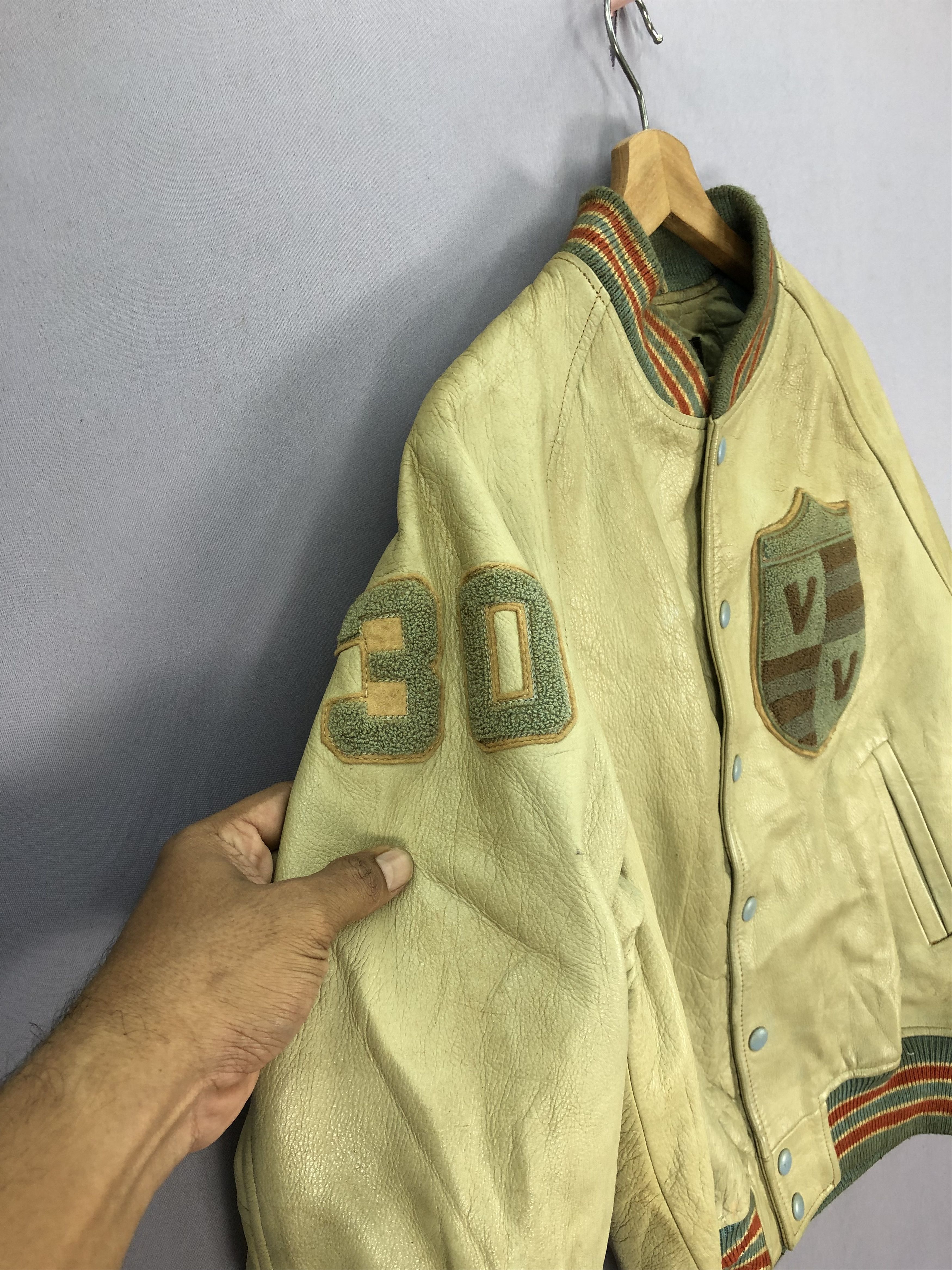Vintage RARE Vintage 80s VOC Full Leather Varsity Bomber Jackets Size US M / EU 48-50 / 2 - 5 Thumbnail