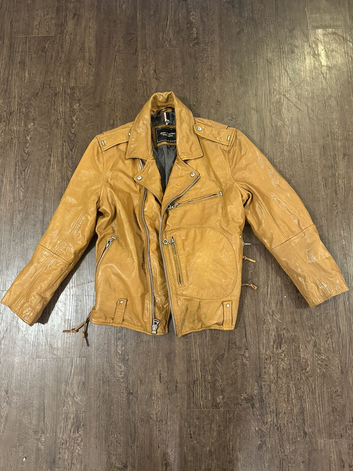 Andrew Marc Denim & Leather Marc Moto Water Buffalo Leather Perfecto Size US L / EU 52-54 / 3 - 1 Thumbnail