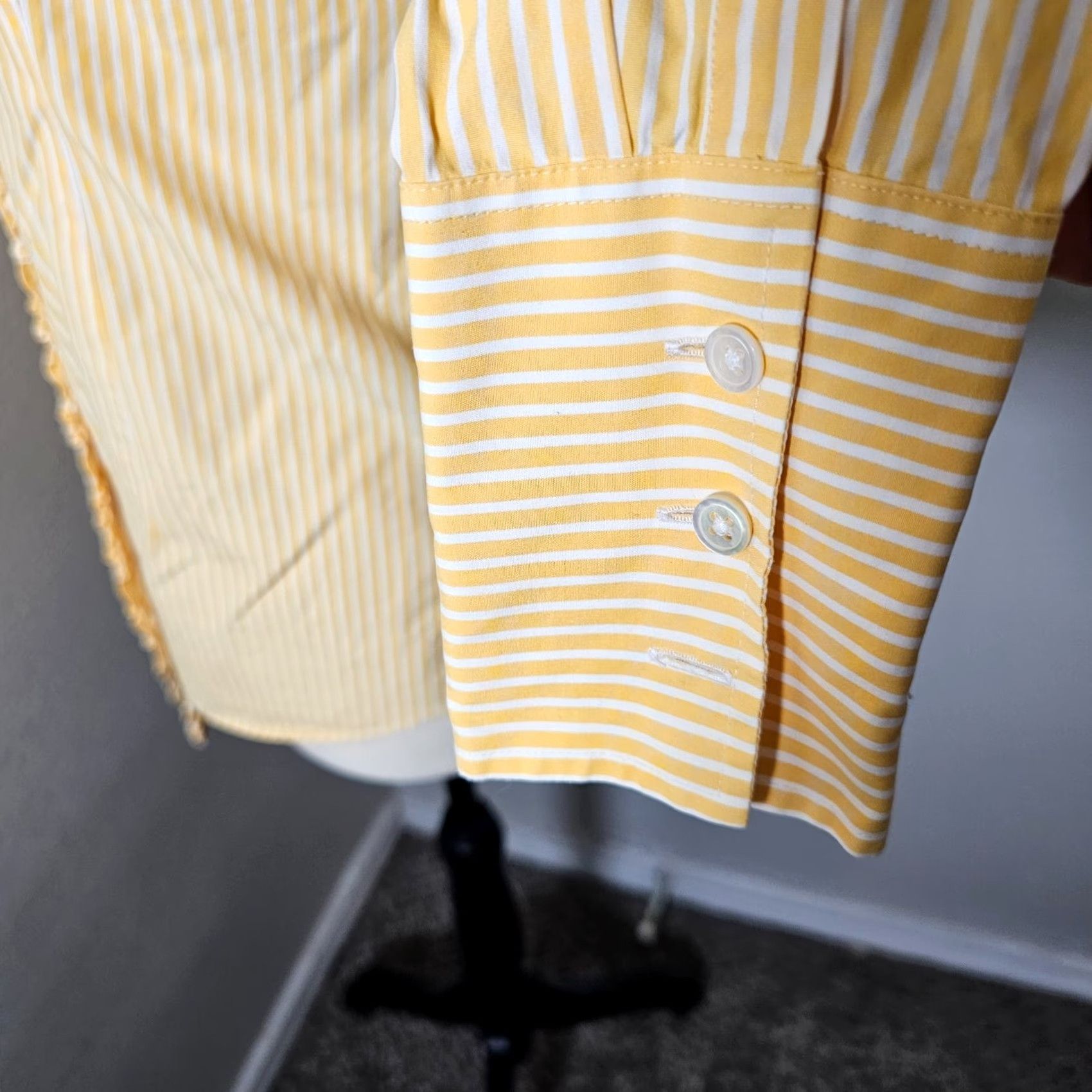 Lands' End VINTAGE Lands' End Button Up Blouse Orange Long Sleeve Women 4 Ruched Trim Casual Size S / US 4 / IT 40 - 3 Thumbnail