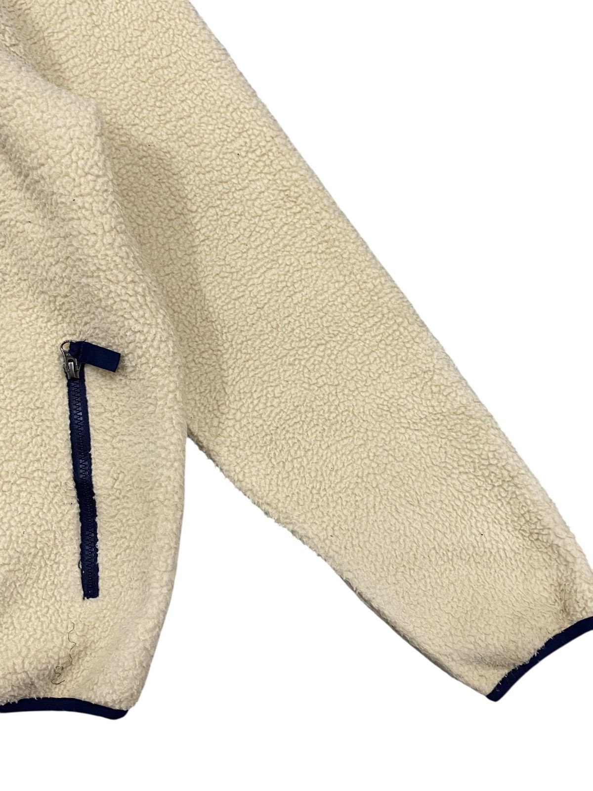 Levi's Levi’s Deep Pile Sherpa Fleece Jacket Cream Navy Retro Style Size US L / EU 52-54 / 3 - 7 Thumbnail