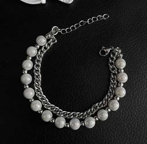Designer × Vintage Retro reflective pearl silver bracelet Size ONE SIZE - 3 Thumbnail