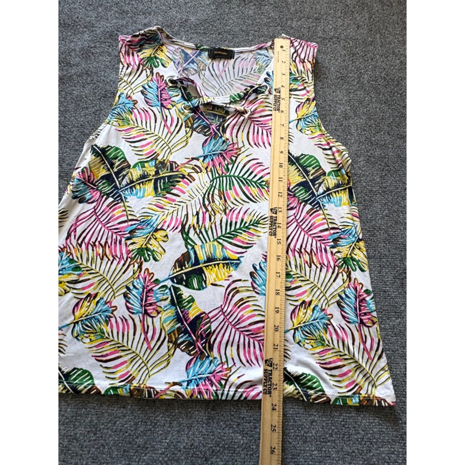Pinko Espresso Blouse Top Womens M Pink Sleeveless Foliage Leaf Pattern Tropical Slimming Multicolor Butterfly Flutter Sleeve Size M / US 6-8 / IT 42-44 - 2 Thumbnail