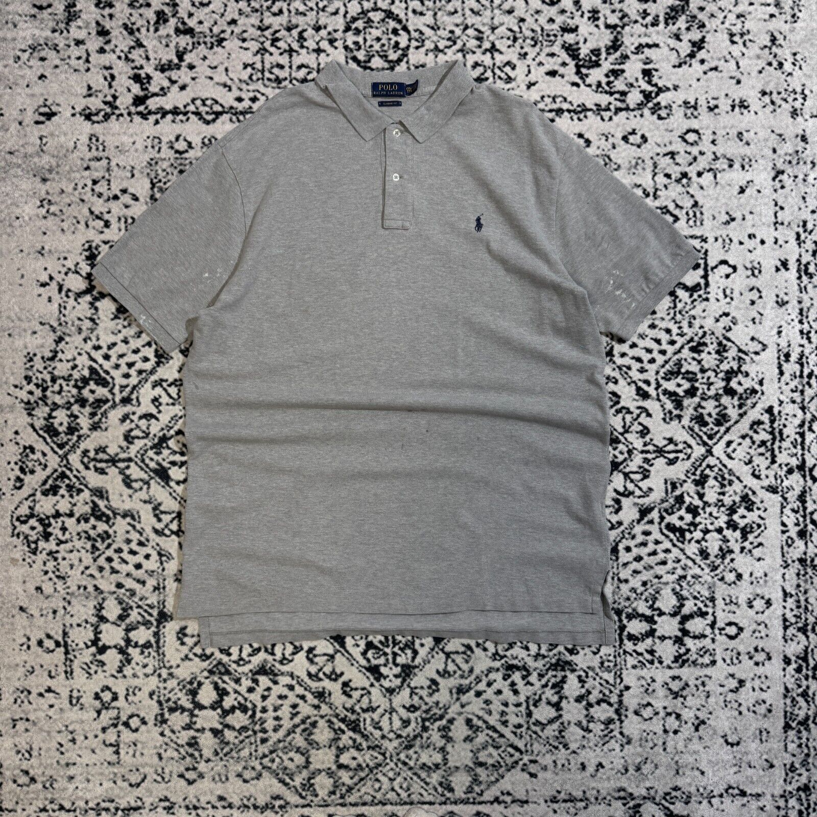 Ralph Lauren × Vintage Vintage Ralph Lauren Gray Cotton Polo Shirt Size XXL Y2K 90s Size US XXL / EU 58 / 5 - 1 Thumbnail