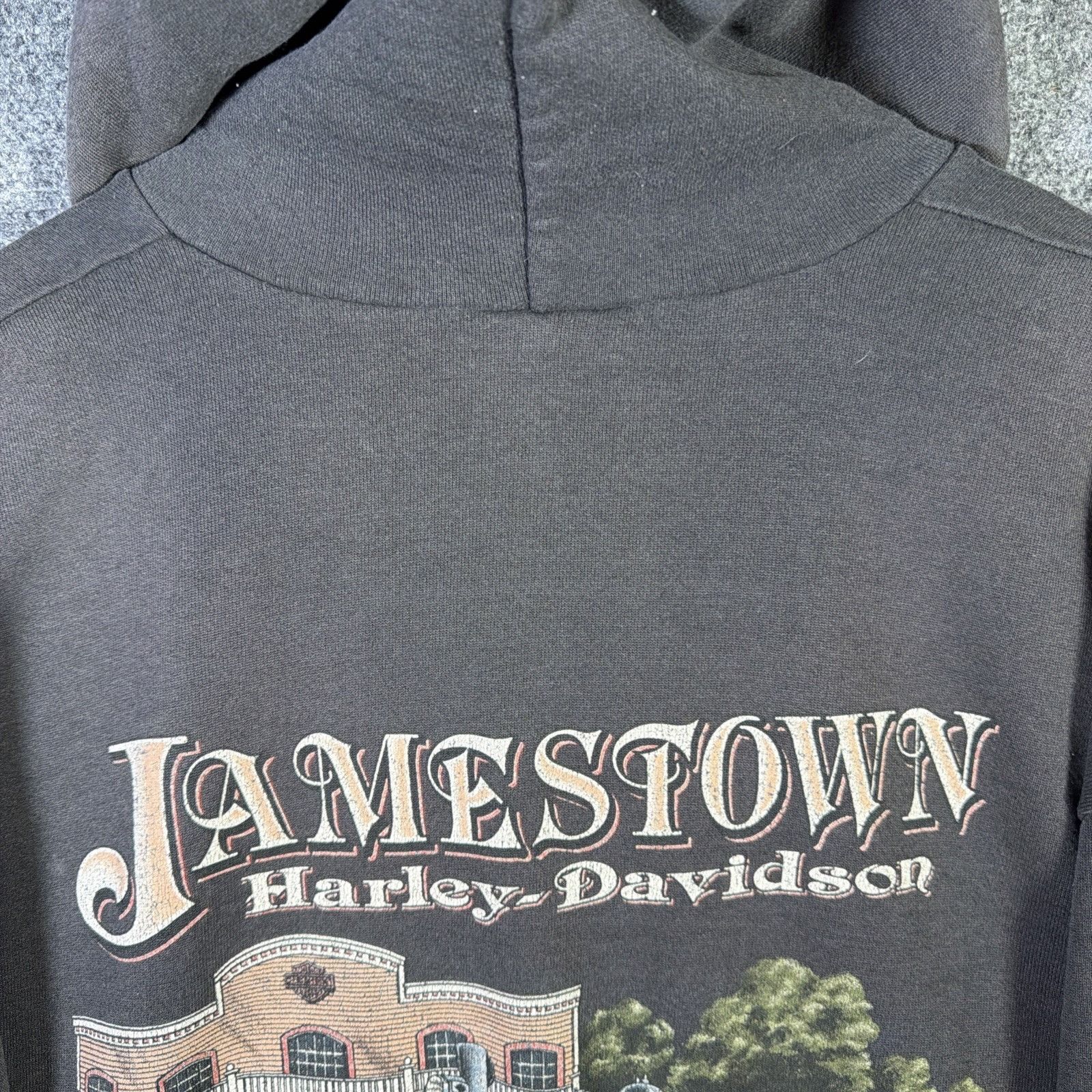 Harley Davidson Vintage Harley Davidson Hoodie Mens 2XL Black 90s Flames Size US XXL / EU 58 / 5 - 10 Thumbnail