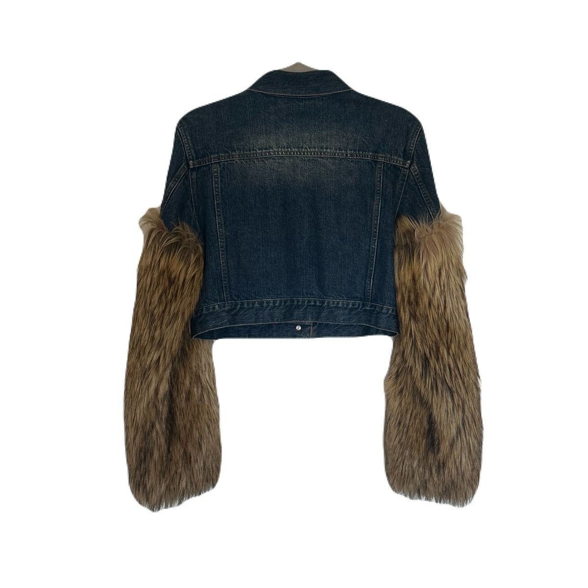 Alice + Olivia Alice + Olivia denim jacket with fur sleeves Size S / US 4 / IT 40 - 2 Thumbnail